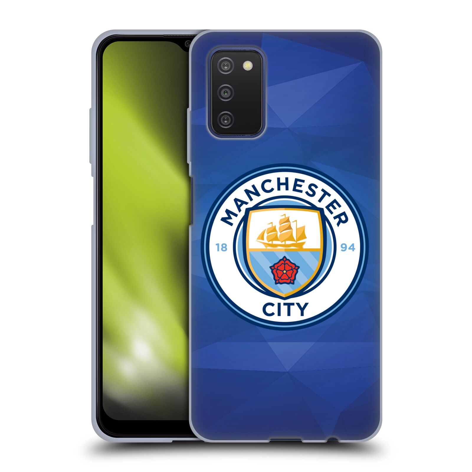 Silikonové pouzdro na mobil Samsung Galaxy A03s - Head Case - Manchester City FC - Modré nové logo