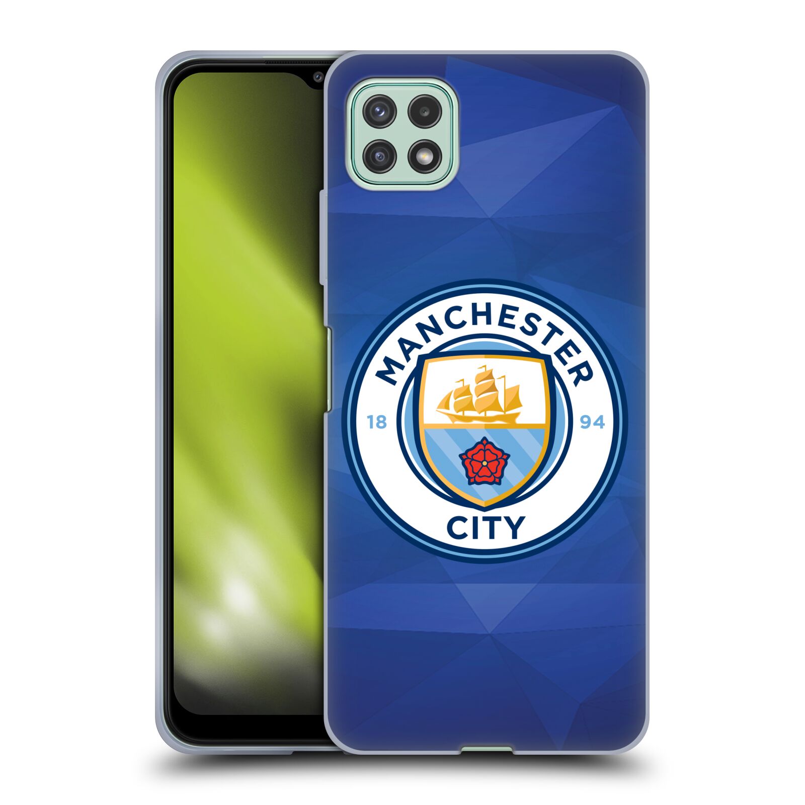 Silikonové pouzdro na mobil Samsung Galaxy A22 5G - Head Case - Manchester City FC - Modré nové logo