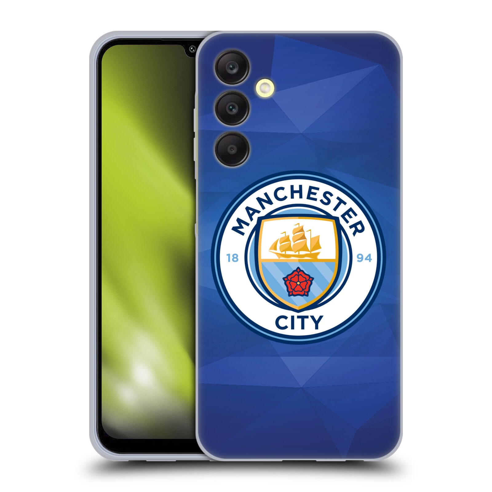 Silikonové pouzdro na mobil Samsung Galaxy A25 5G - Head Case - Manchester City FC - Modré nové logo (Silikonový kryt, obal, pouzdro na mobilní telefon Samsung Galaxy A25 5G s motivem Manchester City FC - Modré nové logo)