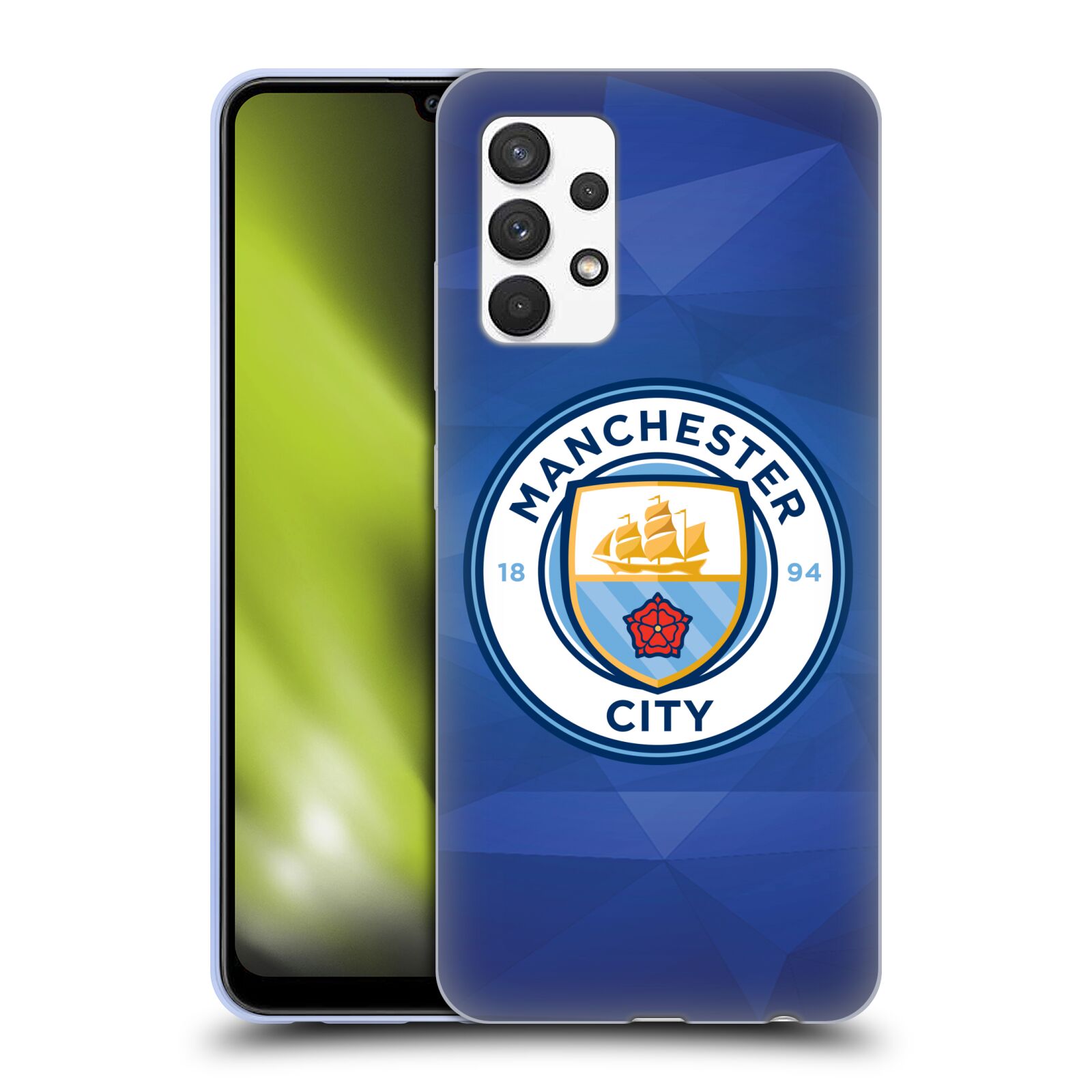 Silikonové pouzdro na mobil Samsung Galaxy A32 4G - Head Case - Manchester City FC - Modré nové logo