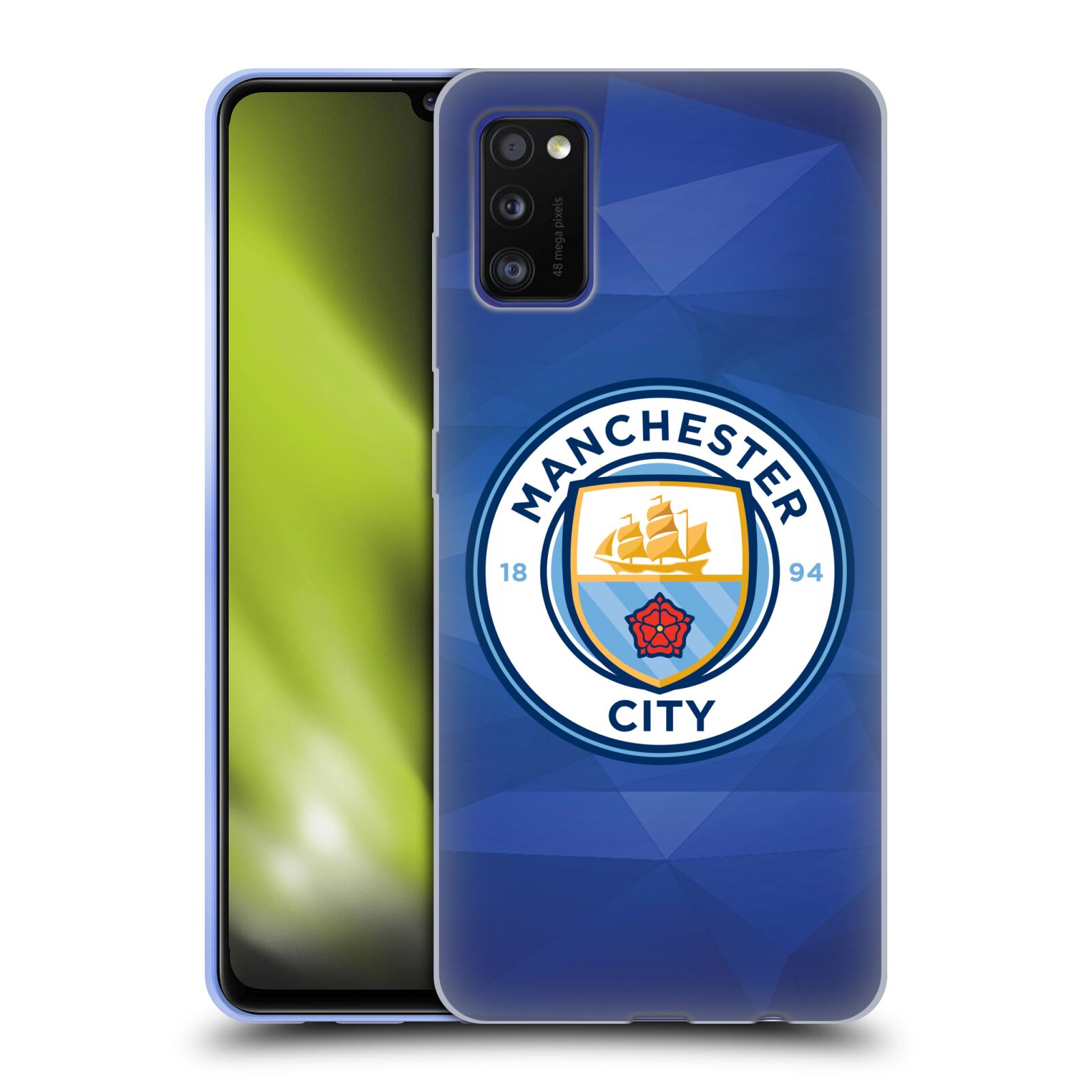 Silikonové pouzdro na mobil Samsung Galaxy A41 - Head Case - Manchester City FC - Modré nové logo