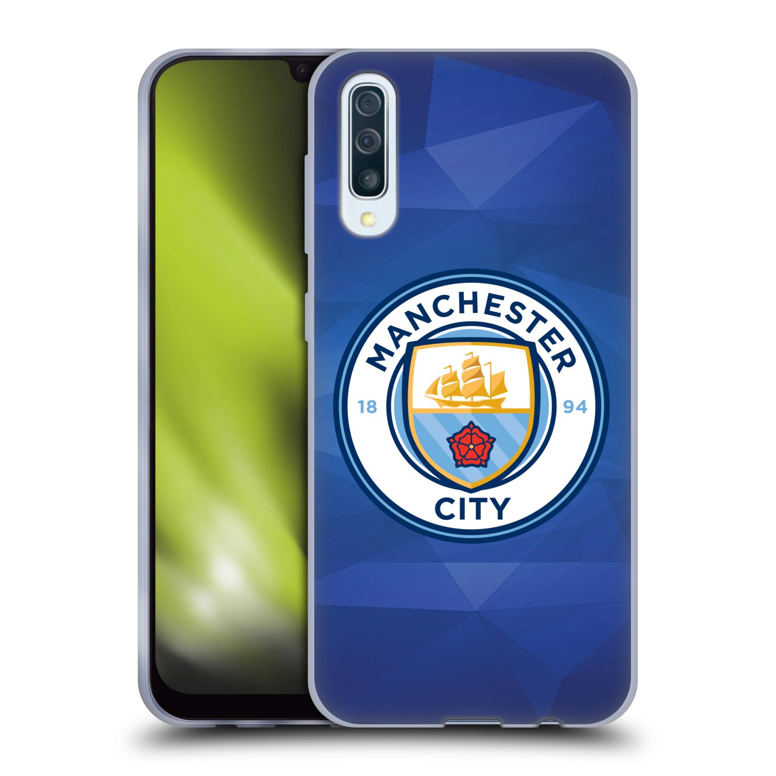 Silikonové pouzdro na mobil Samsung Galaxy A50 / A30s - Head Case - Manchester City FC - Modré nové logo