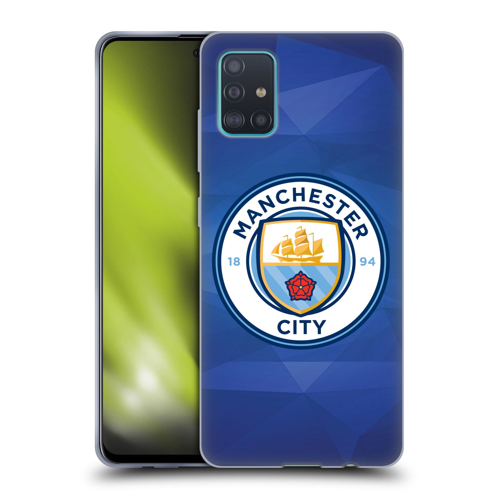 Silikonové pouzdro na mobil Samsung Galaxy A51 - Head Case - Manchester City FC - Modré nové logo