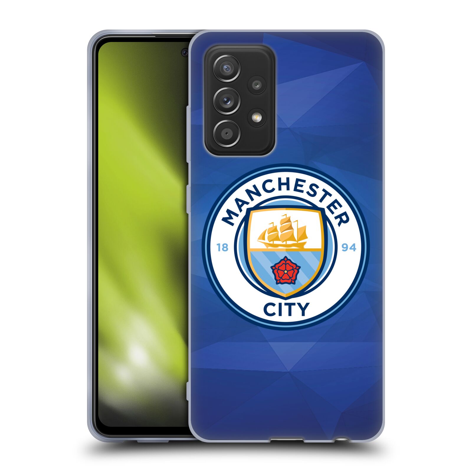 Silikonové pouzdro na mobil Samsung Galaxy A52 / A52 5G / A52s 5G - Head Case - Manchester City FC - Modré nové logo