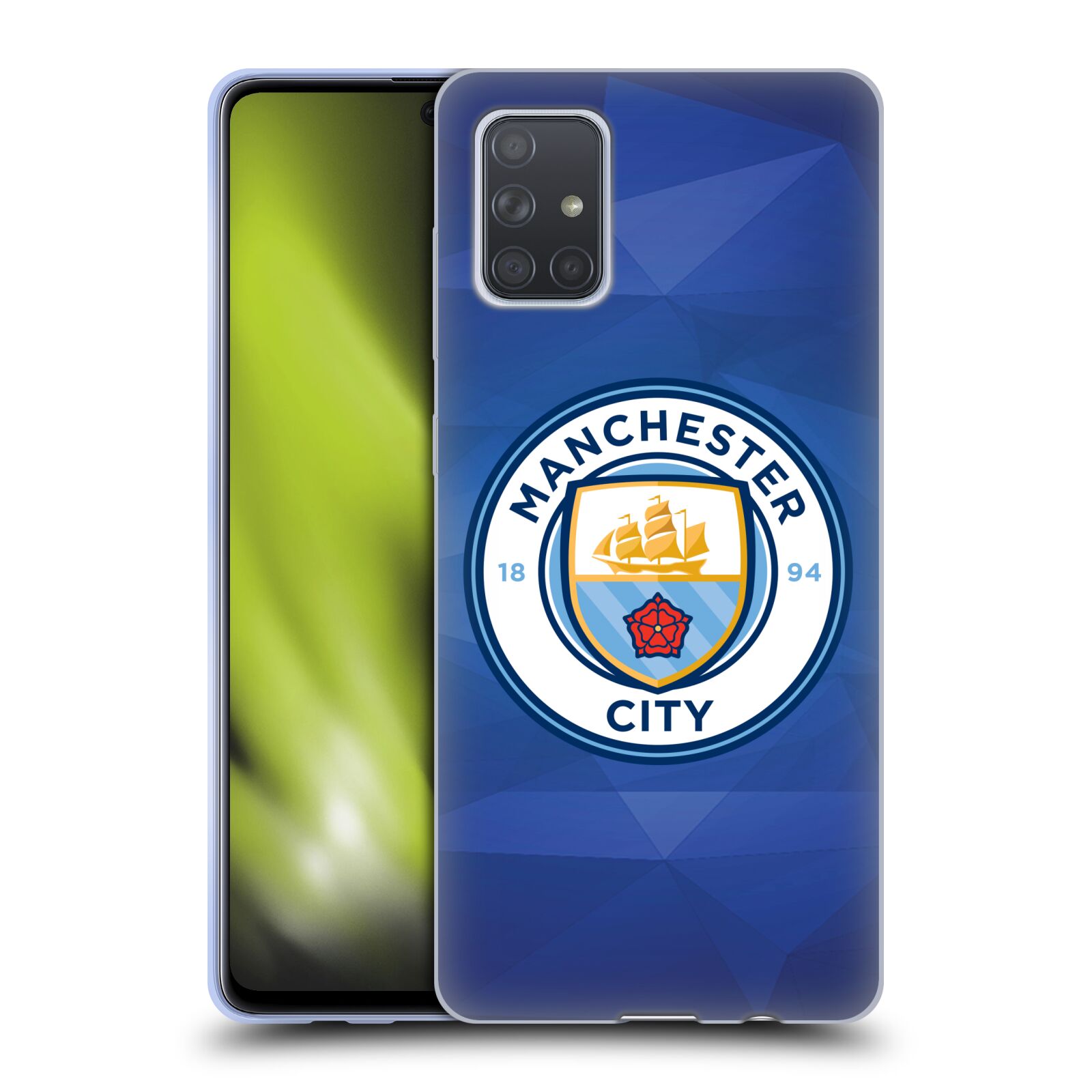 Silikonové pouzdro na mobil Samsung Galaxy A71 - Head Case - Manchester City FC - Modré nové logo