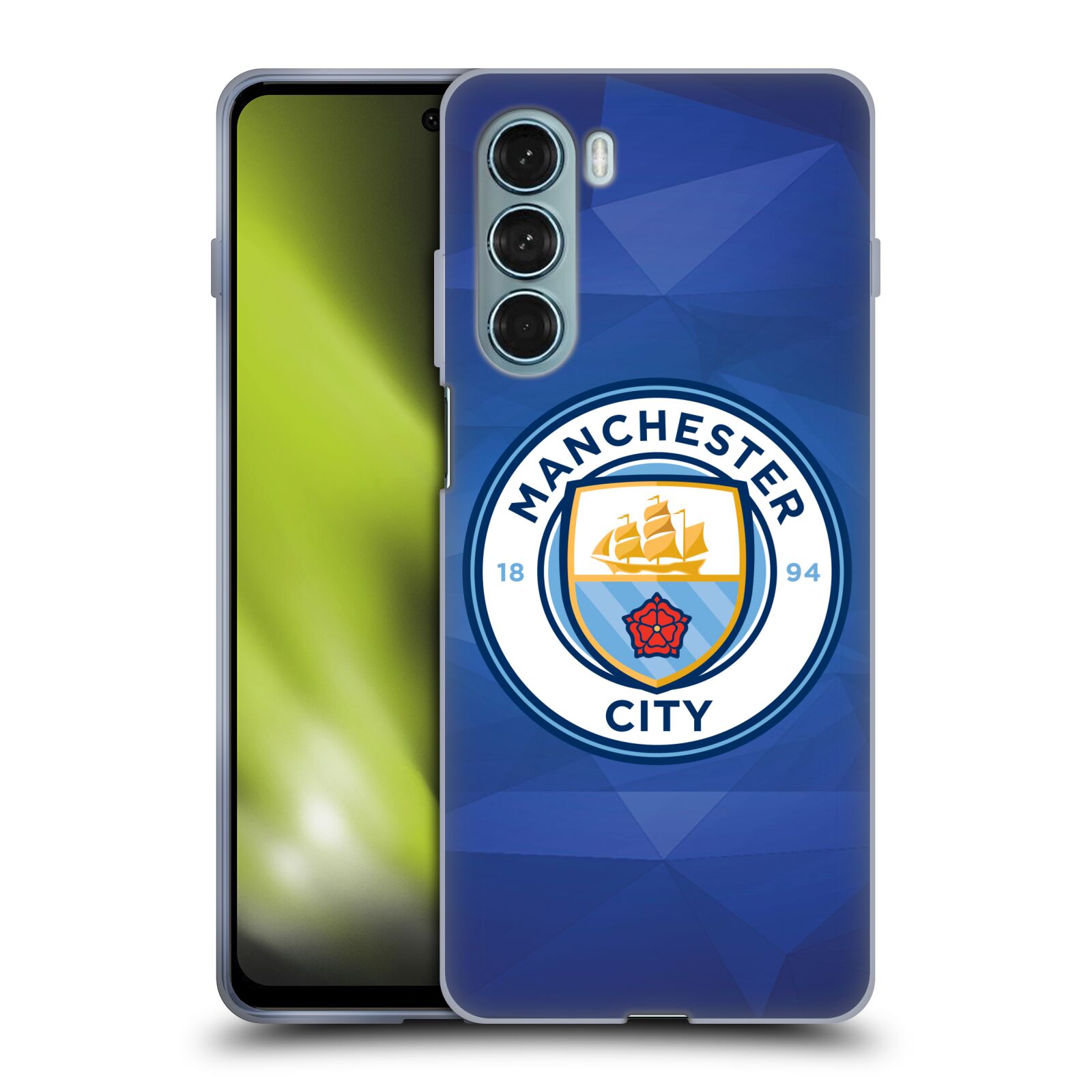 Silikonové pouzdro na mobil Motorola Moto G200 5G - Head Case - Manchester City FC - Modré nové logo