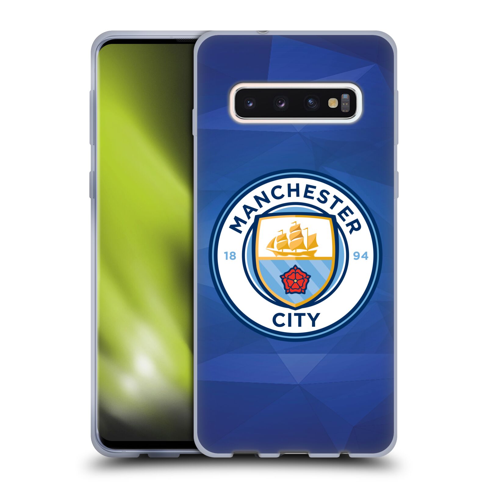 Silikonové pouzdro na mobil Samsung Galaxy S10 - Head Case - Manchester City FC - Modré nové logo
