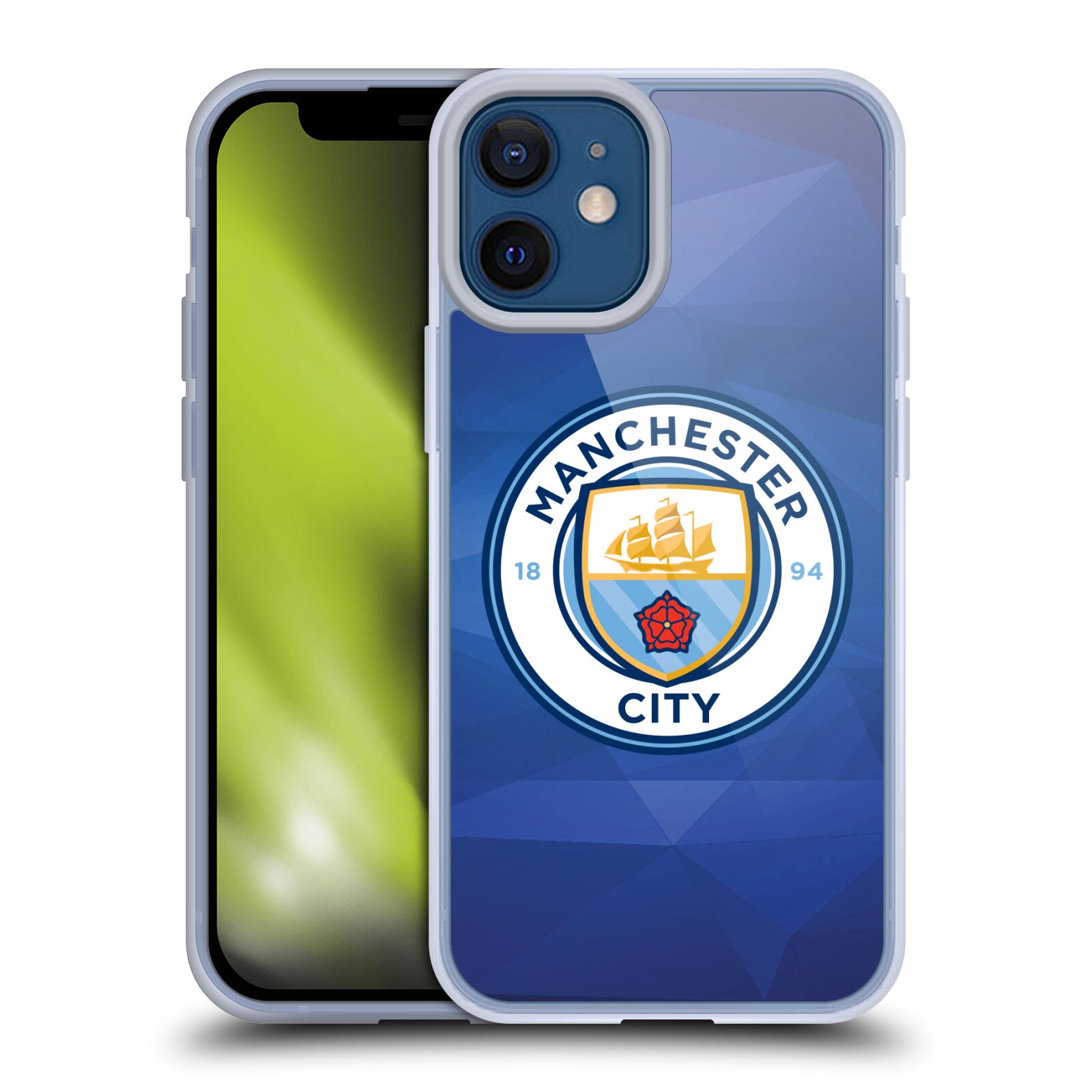 Silikonové pouzdro na mobil Apple iPhone 12 Mini - Head Case - Manchester City FC - Modré nové logo