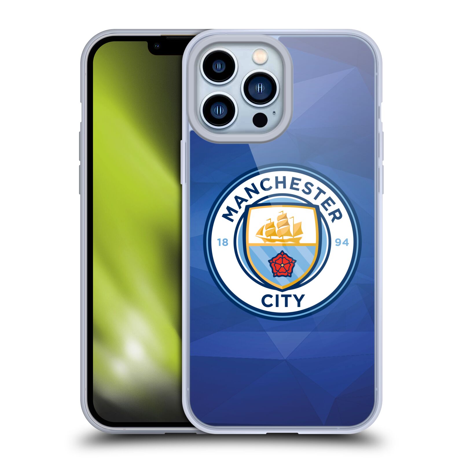 Silikonové pouzdro na mobil Apple iPhone 13 Pro Max - Head Case - Manchester City FC - Modré nové logo