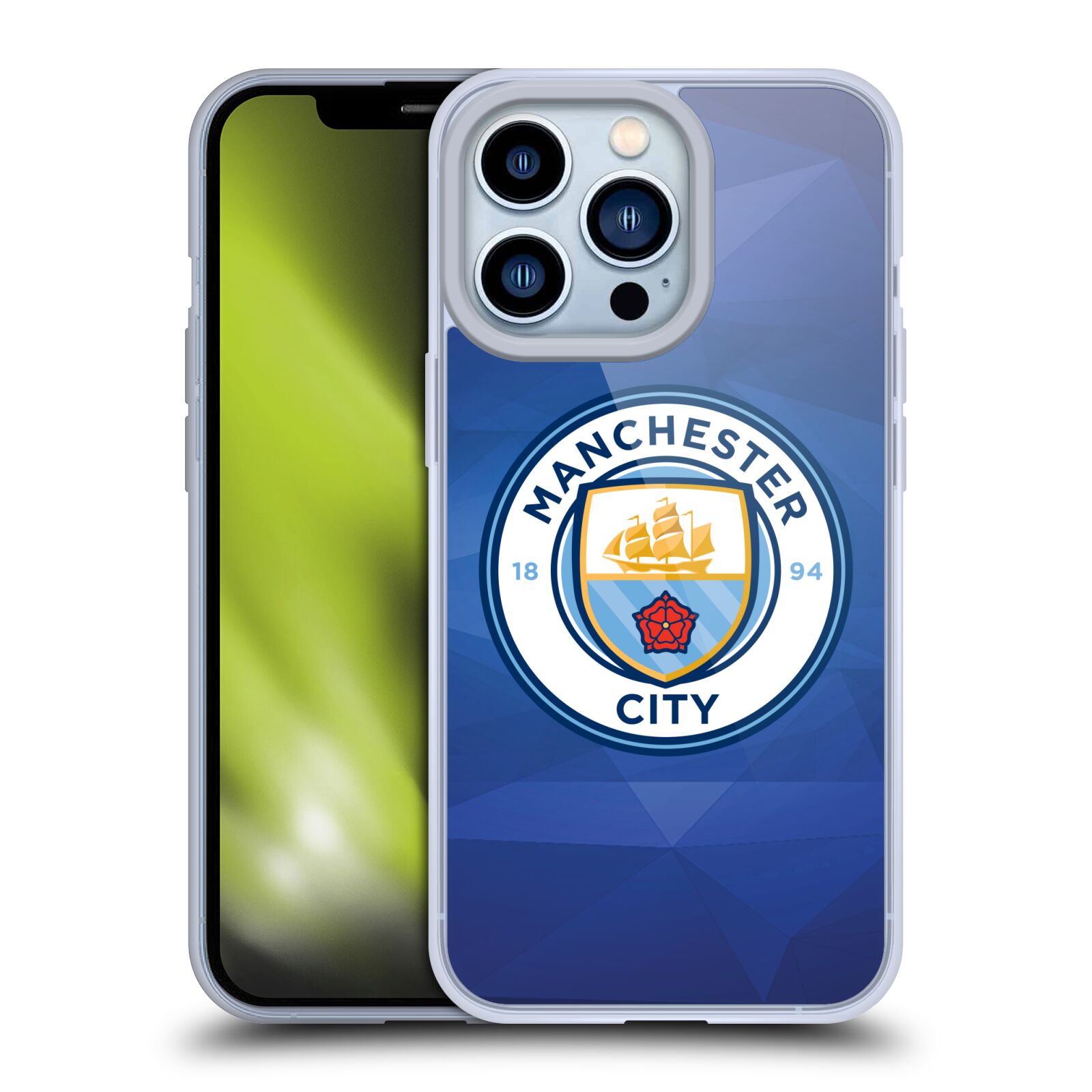 Silikonové pouzdro na mobil Apple iPhone 13 Pro - Head Case - Manchester City FC - Modré nové logo