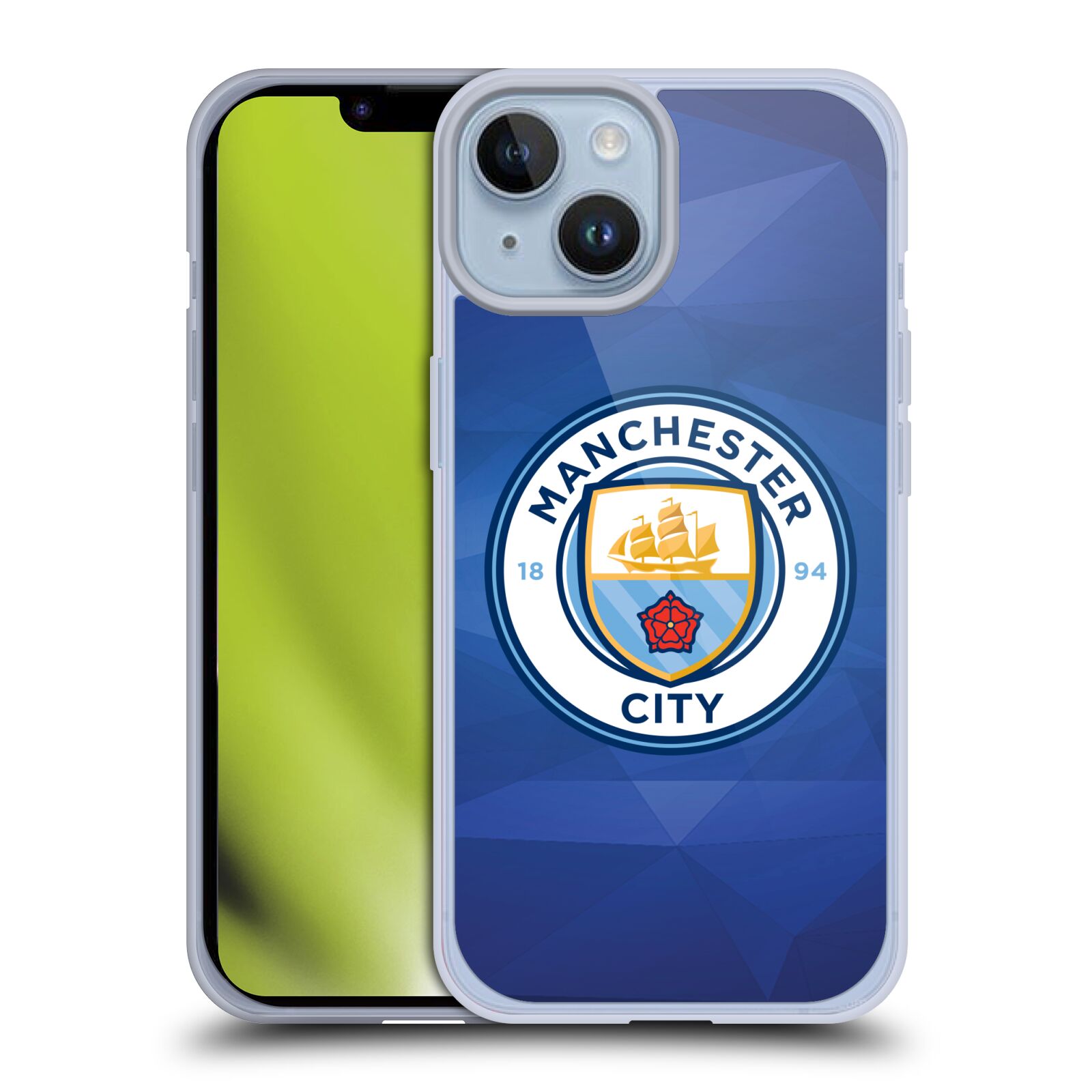 Silikonové pouzdro na mobil Apple iPhone 14 - Head Case - Manchester City FC - Modré nové logo