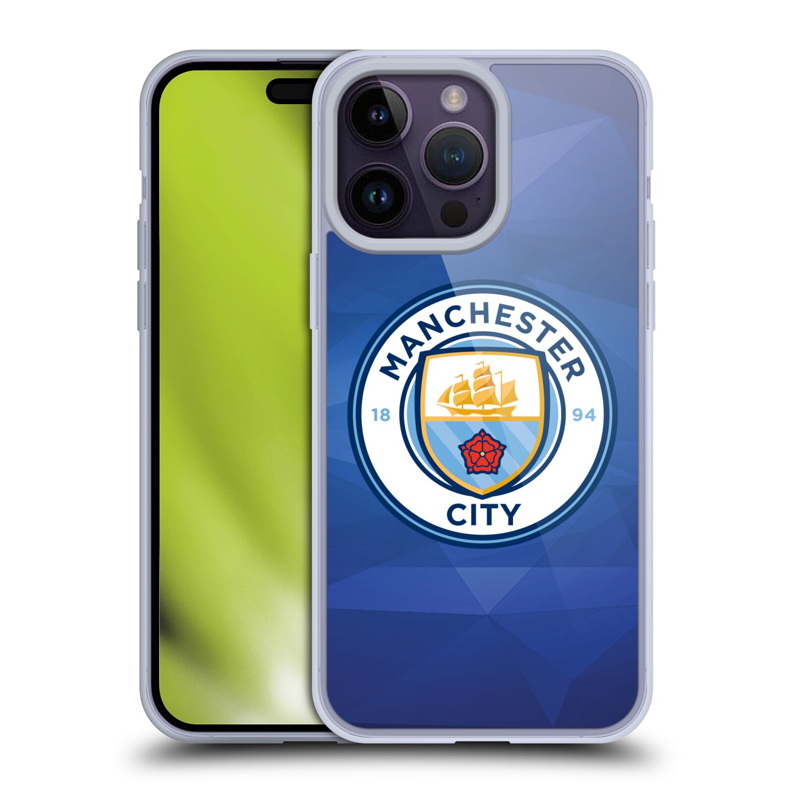 Silikonové pouzdro na mobil Apple iPhone 14 Pro Max - Head Case - Manchester City FC - Modré nové logo