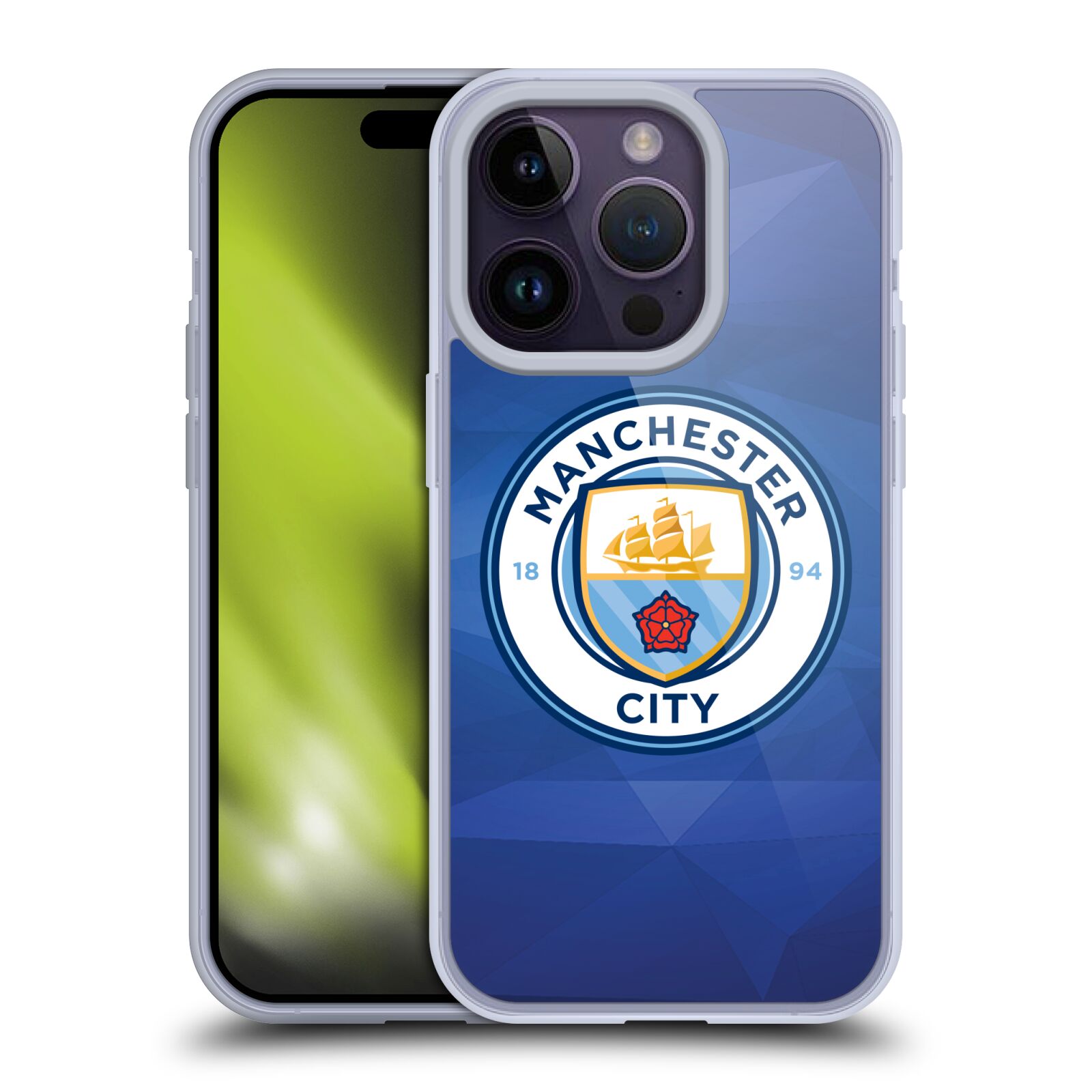 Silikonové pouzdro na mobil Apple iPhone 14 Pro - Head Case - Manchester City FC - Modré nové logo (Silikonový kryt, obal, pouzdro na mobilní telefon Apple iPhone 14 Pro s motivem Manchester City FC - Modré nové logo)