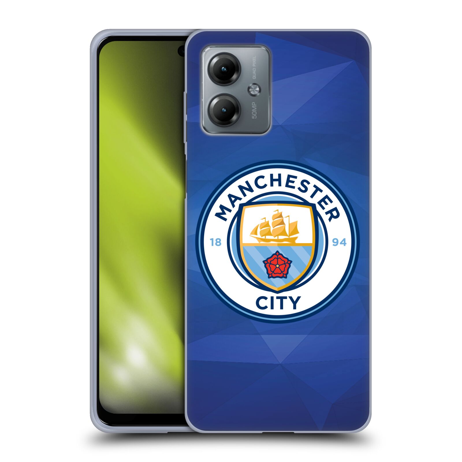 Silikonové pouzdro na mobil Motorola Moto G14 - Head Case - Manchester City FC - Modré nové logo (Silikonový kryt, obal, pouzdro na mobilní telefon Motorola Moto G14 s motivem Manchester City FC - Modré nové logo)
