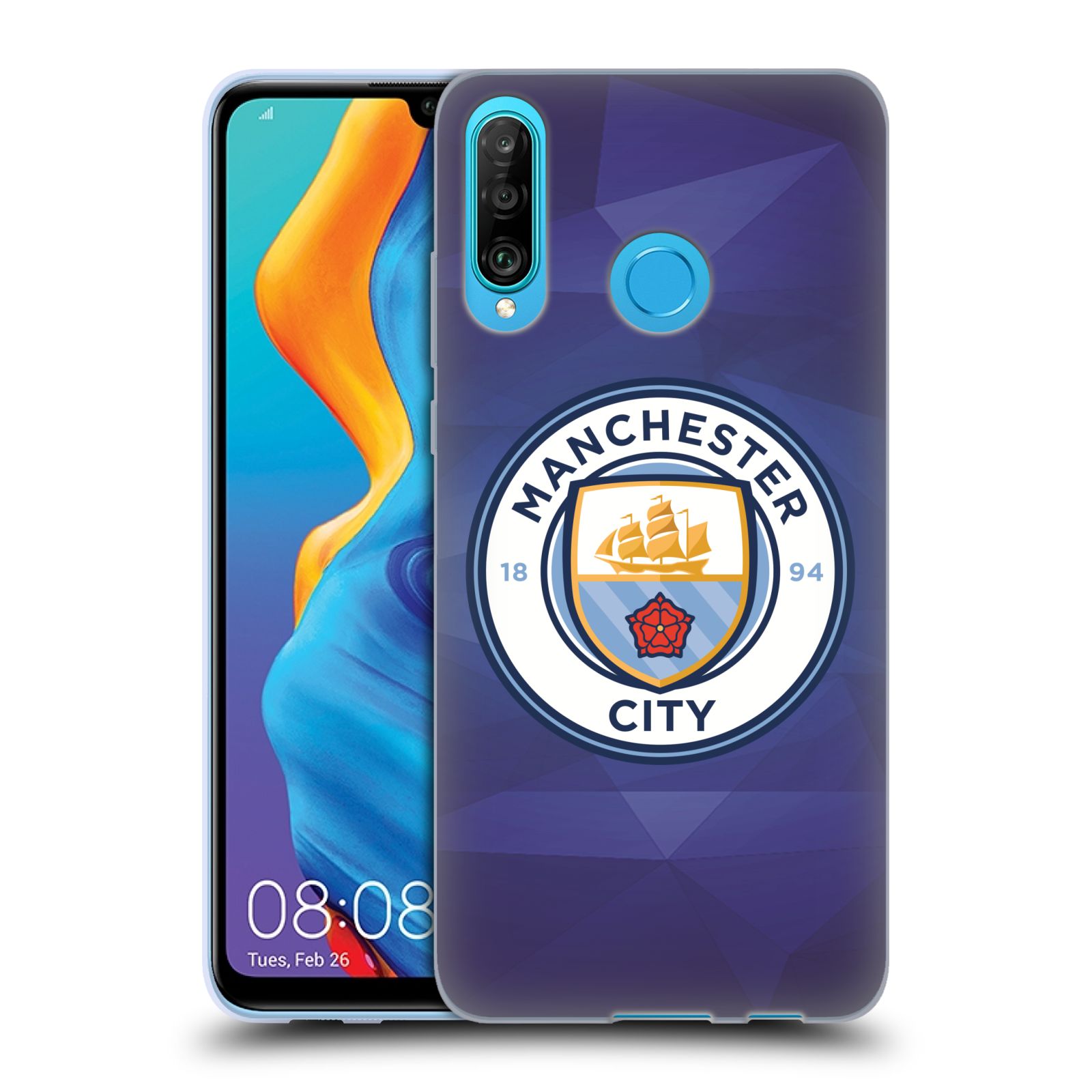Silikonové pouzdro na mobil Huawei P30 Lite - Head Case - Manchester City FC - Modré nové logo (Silikonový kryt, obal, pouzdro na mobilní telefon Huawei P30 Lite Dual Sim (MAR-L01A, MAR-L21A, MAR-LX1A) s motivem Manchester City FC - Modré nové logo)