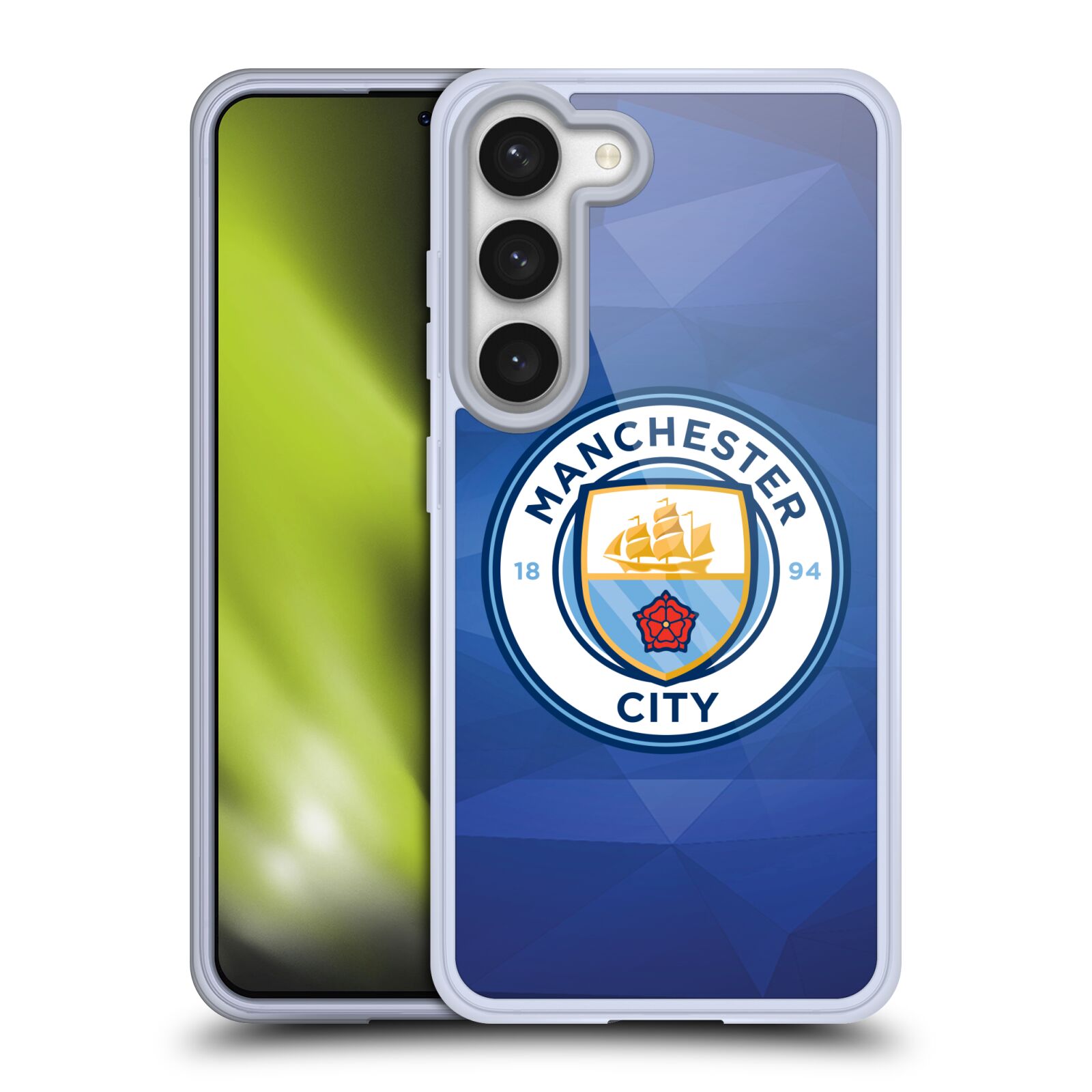 Silikonové pouzdro na mobil Samsung Galaxy S23 - Head Case - Manchester City FC - Modré nové logo (Silikonový kryt, obal, pouzdro na mobilní telefon Samsung Galaxy S23 s motivem Manchester City FC - Modré nové logo)