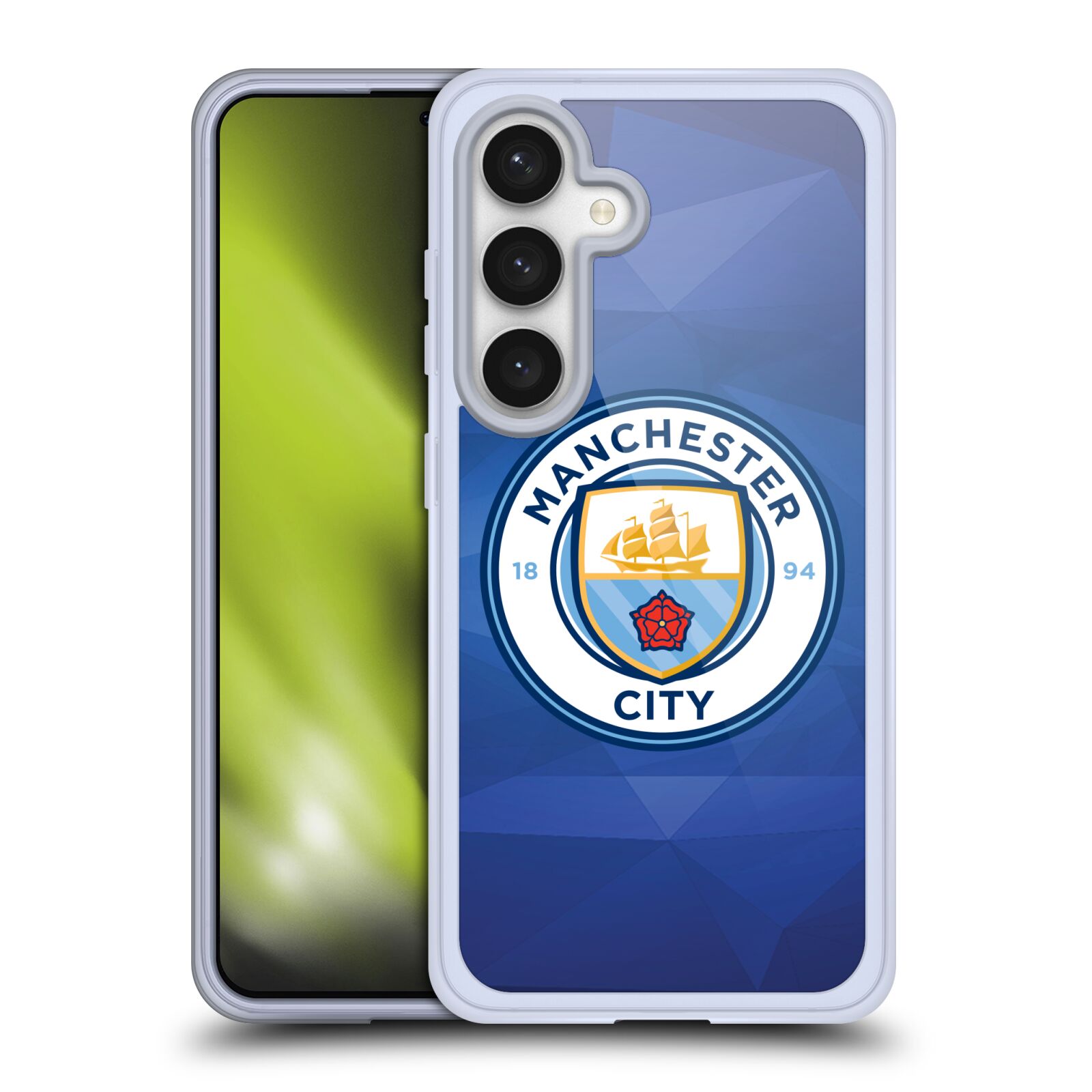 Silikonové lesklé pouzdro na mobil Samsung Galaxy S24 - Head Case - Manchester City FC - Modré nové logo (Silikonový kryt, obal, pouzdro na mobilní telefon Samsung Galaxy S24 s motivem Manchester City FC - Modré nové logo)