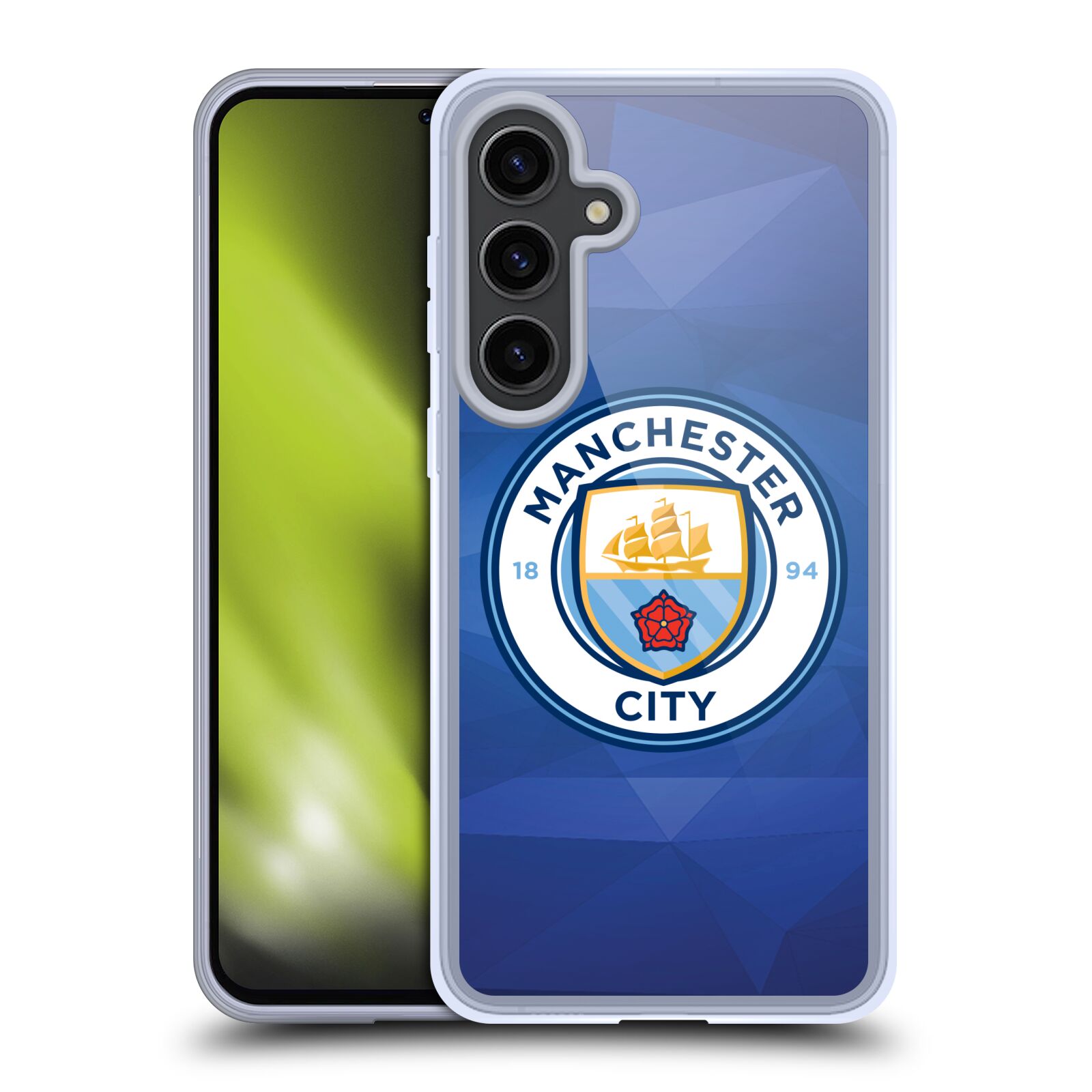 Silikonové lesklé pouzdro na mobil Samsung Galaxy S24 Plus - Head Case - Manchester City FC - Modré nové logo (Silikonový kryt, obal, pouzdro na mobilní telefon Samsung Galaxy S24 Plus s motivem Manchester City FC - Modré nové logo)