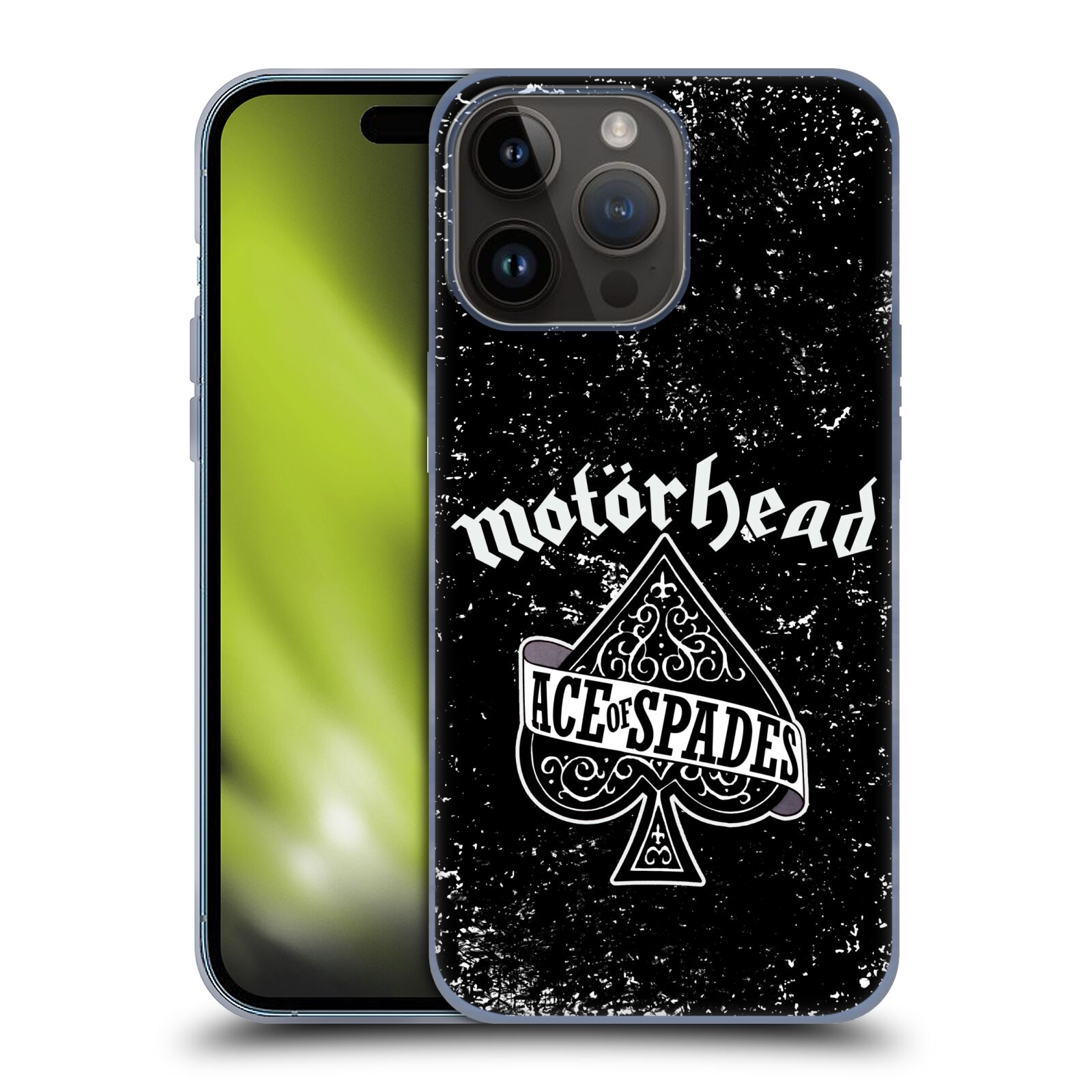 Silikonové lesklé pouzdro na mobil Apple iPhone 15 Pro Max - Motörhead - Ace Of Spades (Silikonový lesklý kryt, obal, pouzdro na mobilní telefon Apple iPhone 15 Pro Max s licencovaným motivem Motörhead - Ace Of Spades)
