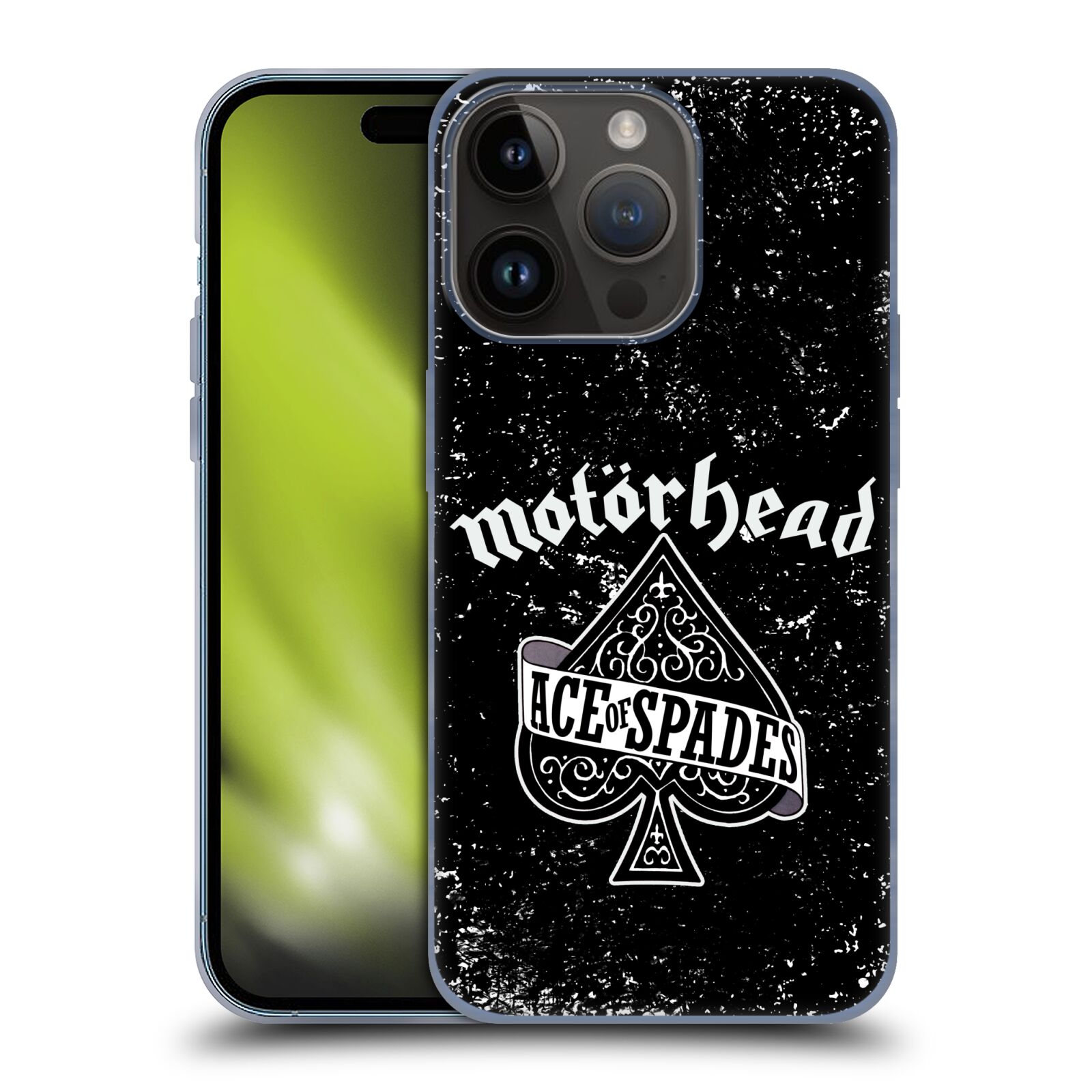 Silikonové lesklé pouzdro na mobil Apple iPhone 15 Pro - Motörhead - Ace Of Spades (Silikonový lesklý kryt, obal, pouzdro na mobilní telefon Apple iPhone 15 Pro s licencovaným motivem Motörhead - Ace Of Spades)