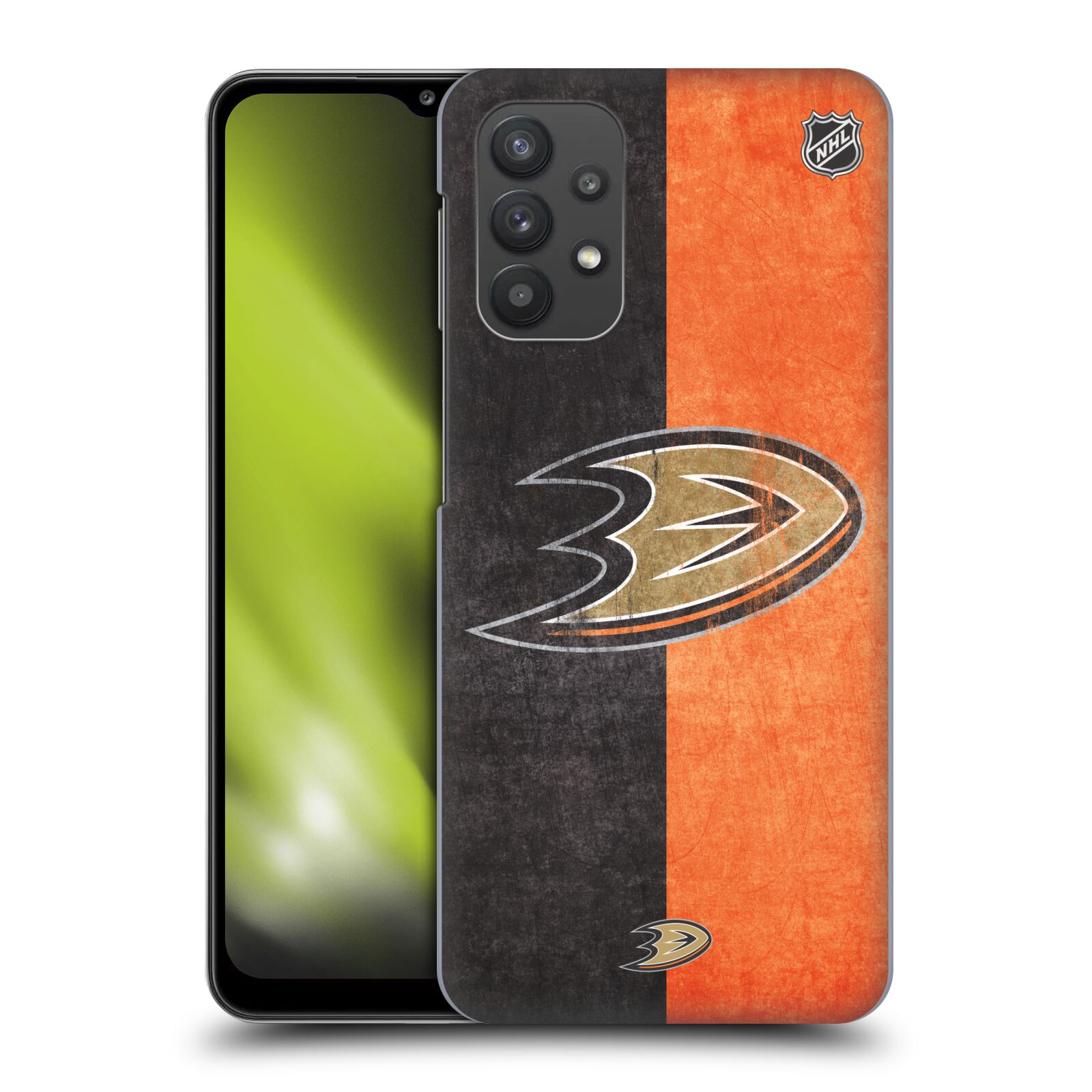 Plastové pouzdro na mobil Samsung Galaxy A32 5G - NHL - Půlené logo Anaheim Ducks