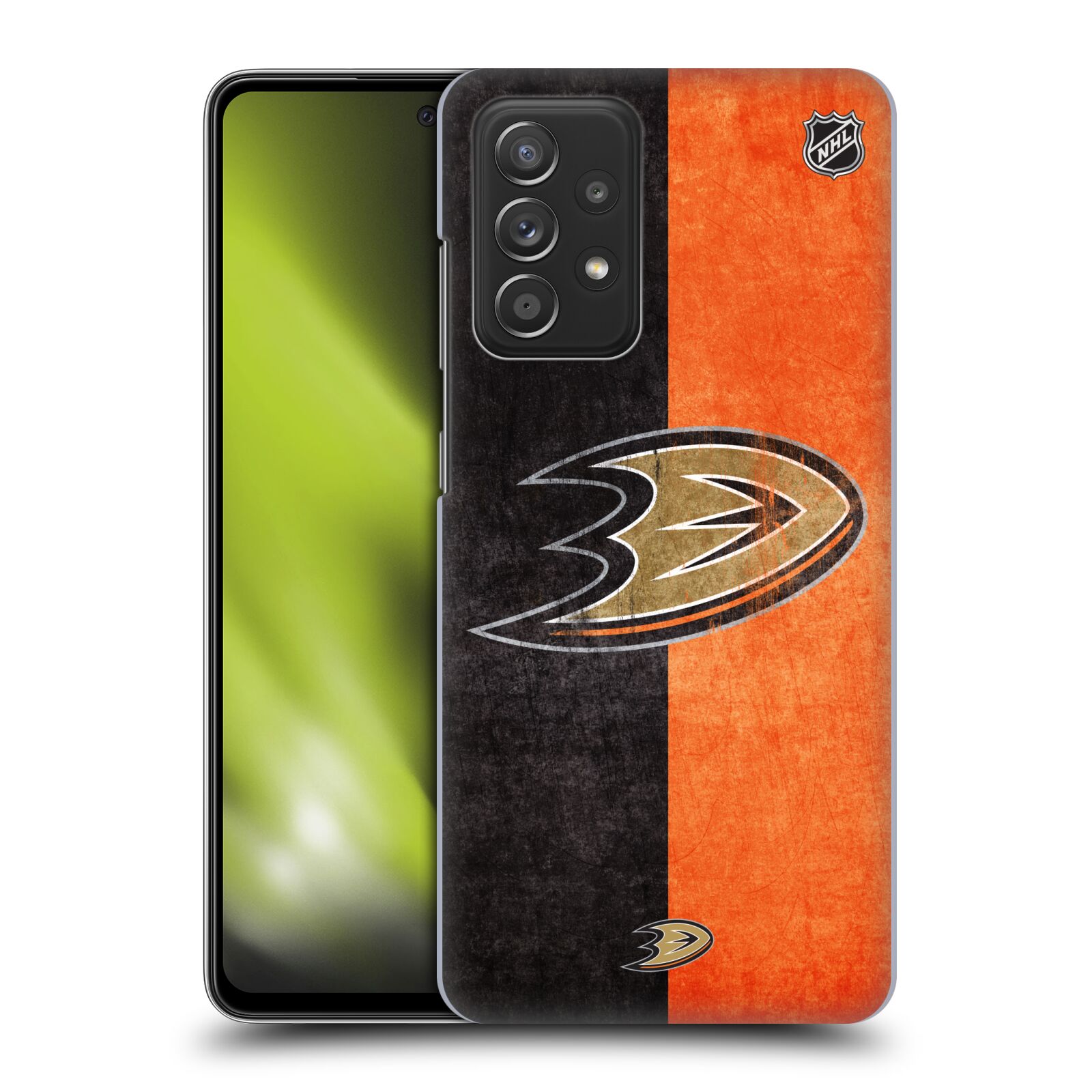 Plastové pouzdro na mobil Samsung Galaxy A52 / A52 5G / A52s 5G - NHL - Půlené logo Anaheim Ducks
