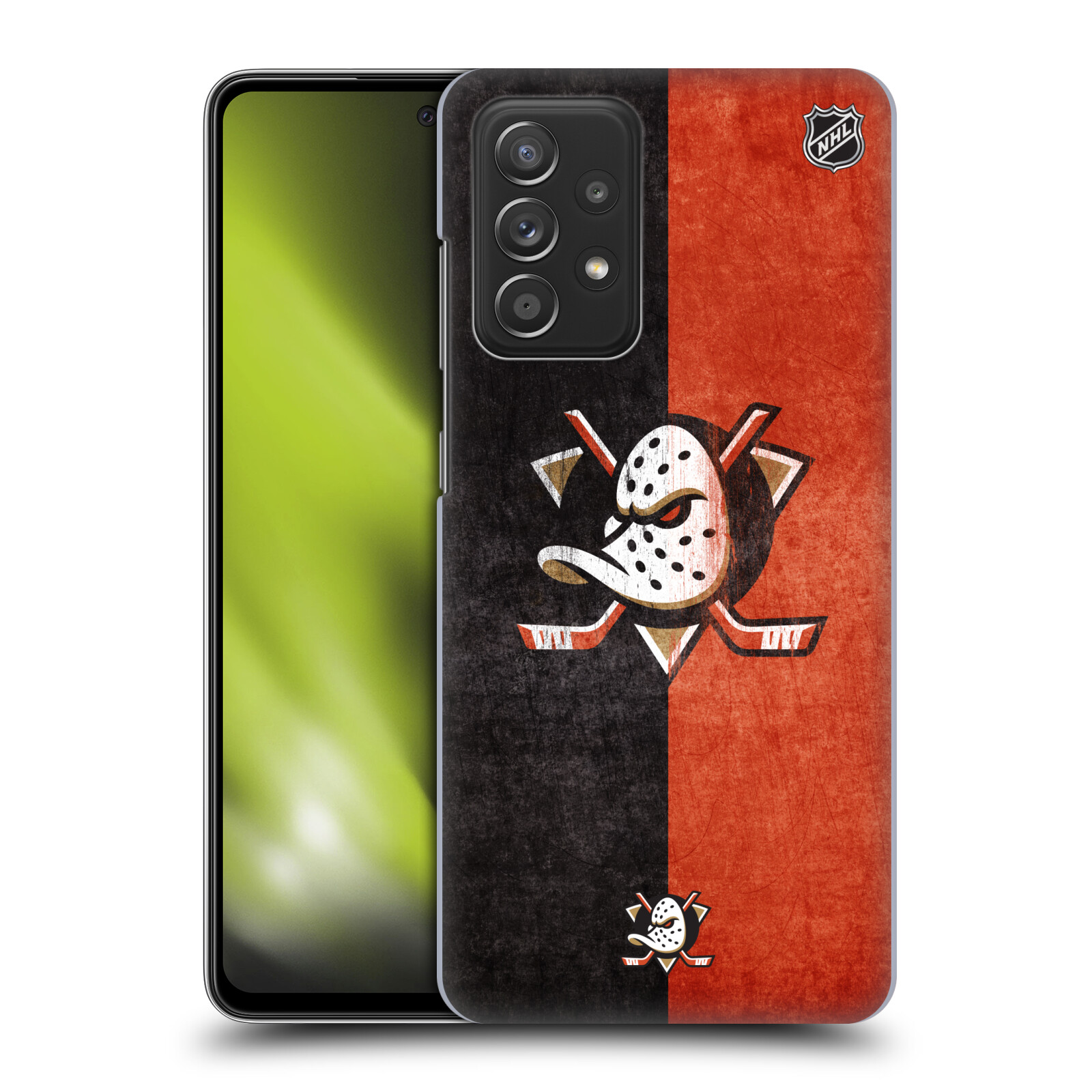 Plastové pouzdro na mobil Samsung Galaxy A52 / A52 5G / A52s 5G - NHL - Půlené logo Anaheim Ducks