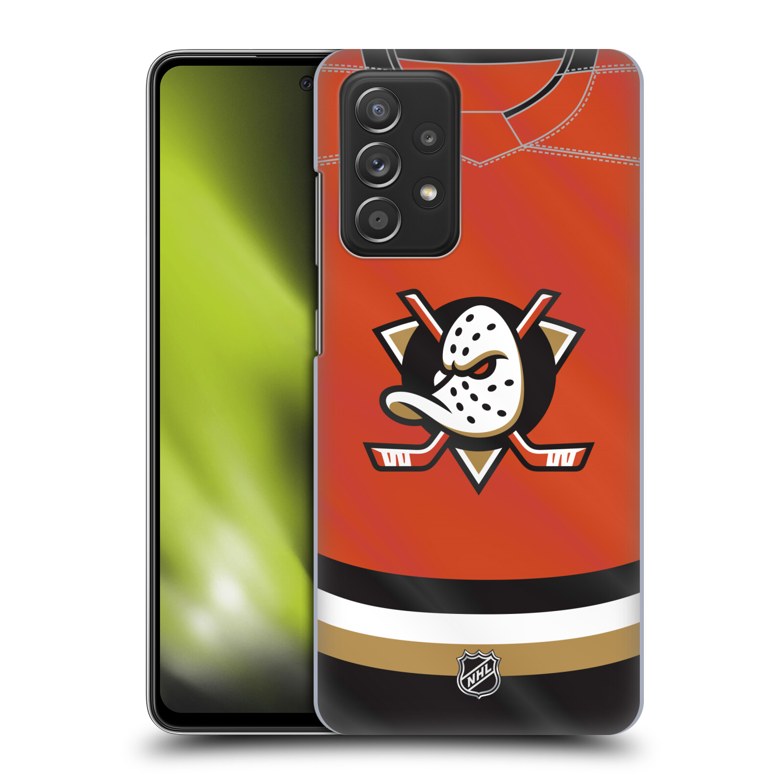 Plastové pouzdro na mobil Samsung Galaxy A52 / A52 5G / A52s 5G - NHL - Dres Anaheim Ducks