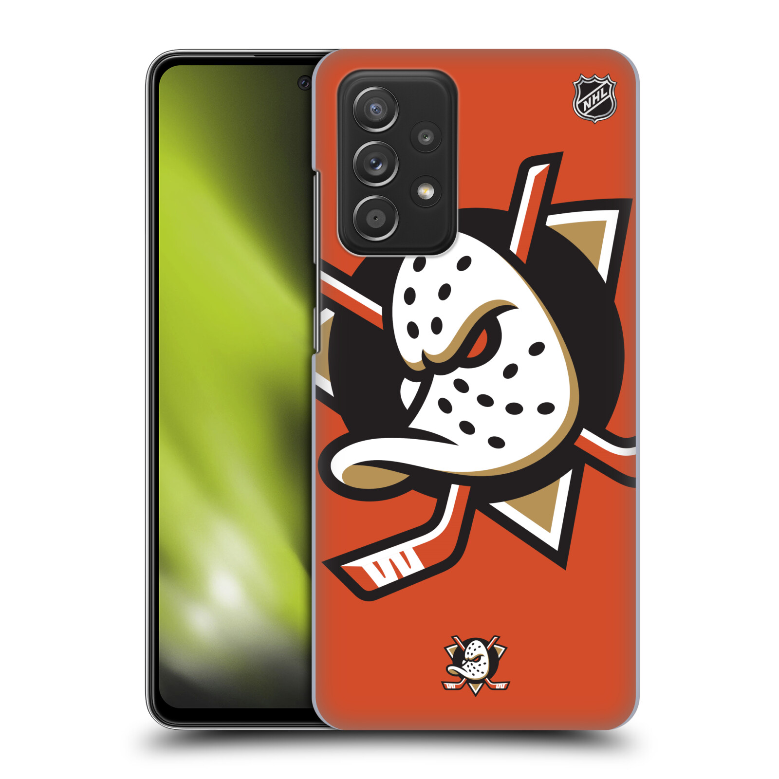 Plastové pouzdro na mobil Samsung Galaxy A52 / A52 5G / A52s 5G - NHL - Velké logo Anaheim Ducks