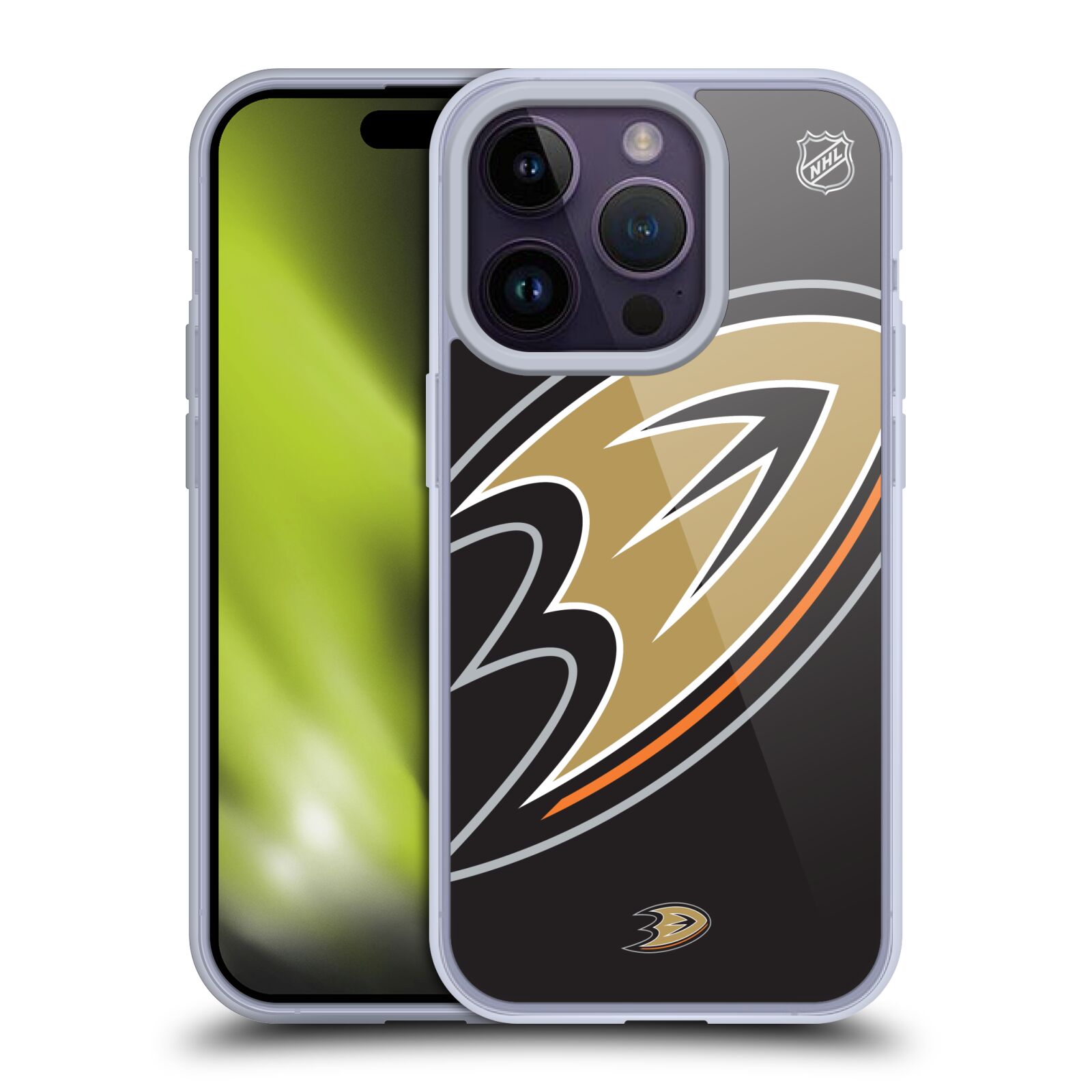 Silikonové pouzdro na mobil Apple iPhone 14 Pro - NHL - Velké logo Anaheim Ducks