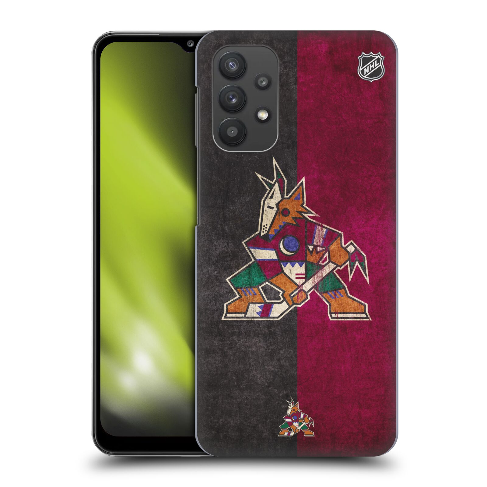 Plastové pouzdro na mobil Samsung Galaxy A32 5G - NHL - Půlené logo Arizona Coyotes