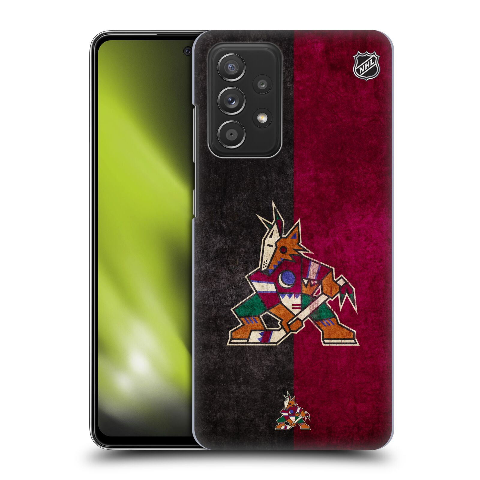 Plastové pouzdro na mobil Samsung Galaxy A52 / A52 5G / A52s 5G - NHL - Půlené logo Arizona Coyotes