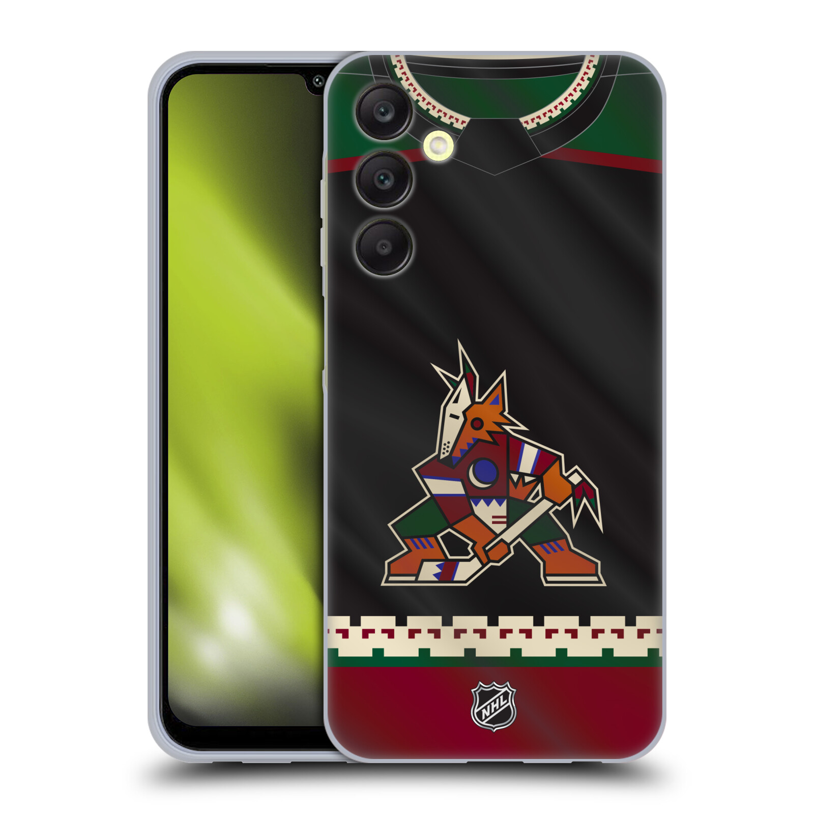Silikonové pouzdro na mobil Samsung Galaxy A25 5G - NHL - Dres Arizona Coyotes (Silikonový kryt, obal, pouzdro na mobilní telefon Samsung Galaxy A25 5G s licencovaným motivem NHL - Dres Arizona Coyotes)