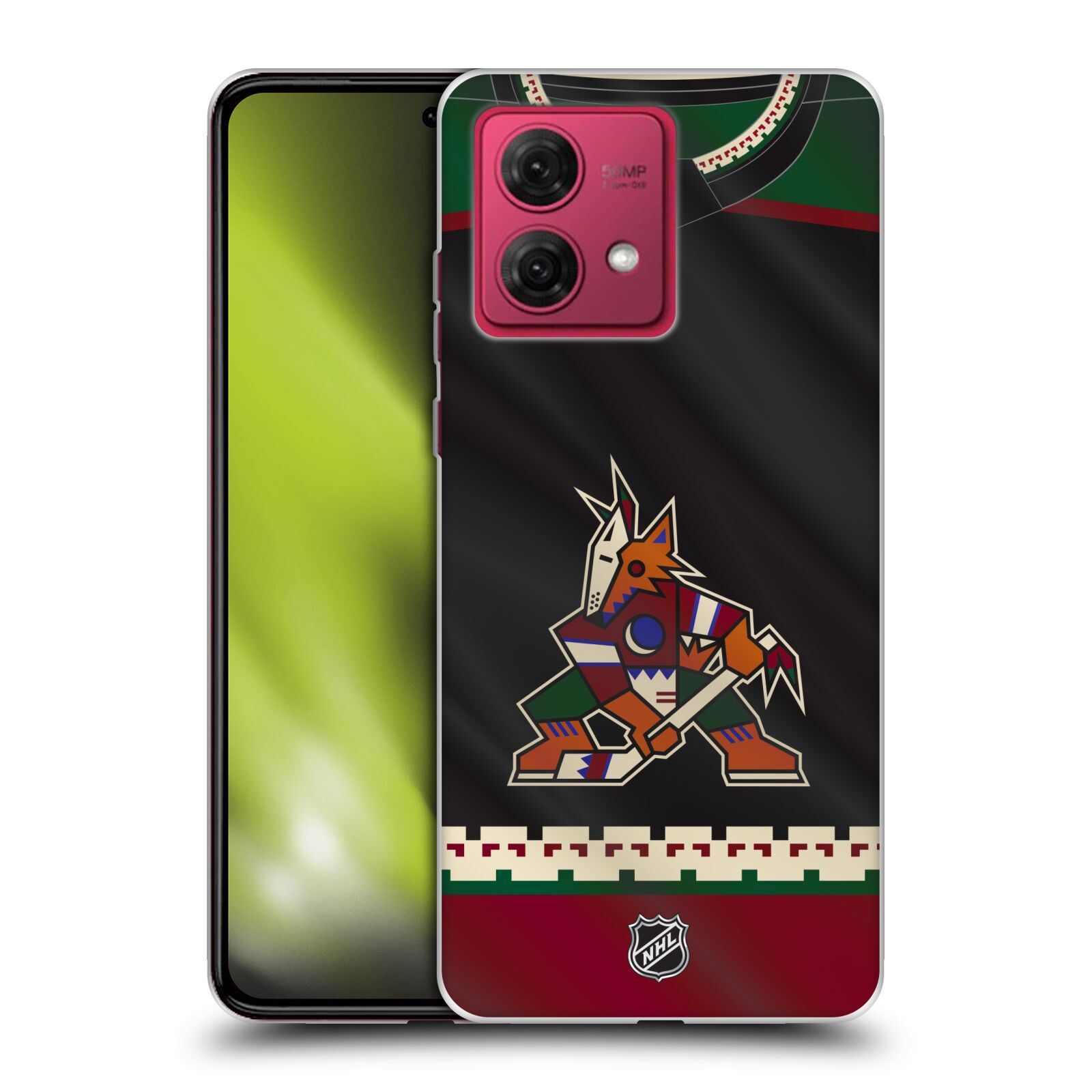 Silikonové pouzdro na mobil Motorola Moto G84 5G - NHL - Dres Arizona Coyotes (Silikonový kryt, obal, pouzdro na mobilní telefon Motorola Moto G84 5G s licencovaným motivem NHL - Dres Arizona Coyotes)