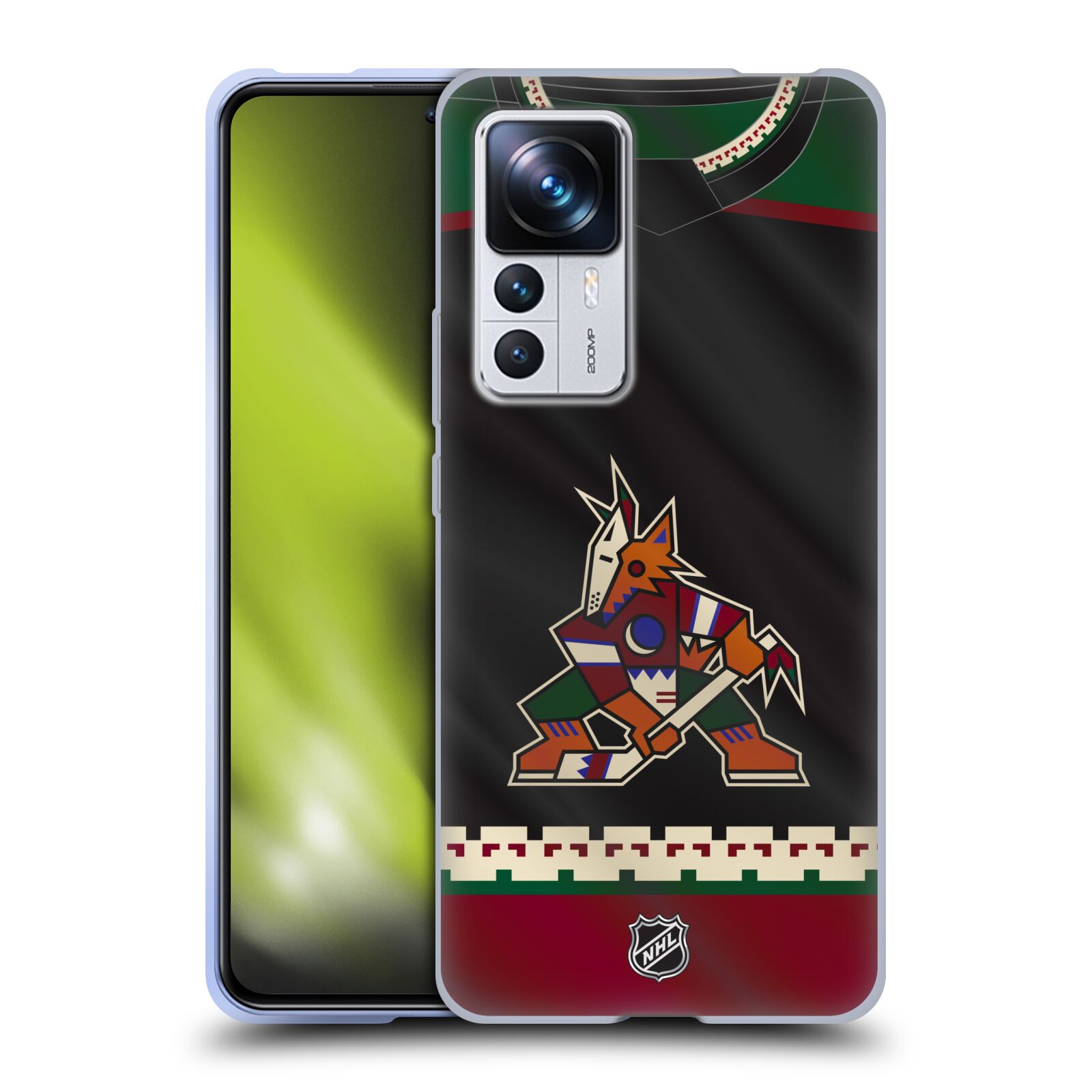 Silikonové pouzdro na mobil Xiaomi 12T / 12T Pro - NHL - Dres Arizona Coyotes (Silikonový kryt, obal, pouzdro na mobilní telefon Xiaomi 12T / 12T Pro s licencovaným motivem NHL - Dres Arizona Coyotes)