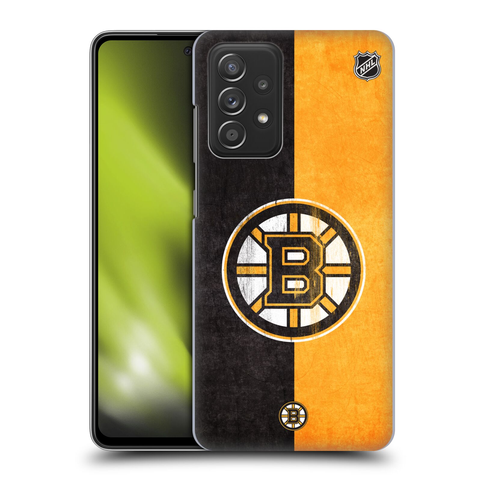 Plastové pouzdro na mobil Samsung Galaxy A52 / A52 5G / A52s 5G - NHL - Půlené logo Boston Bruins