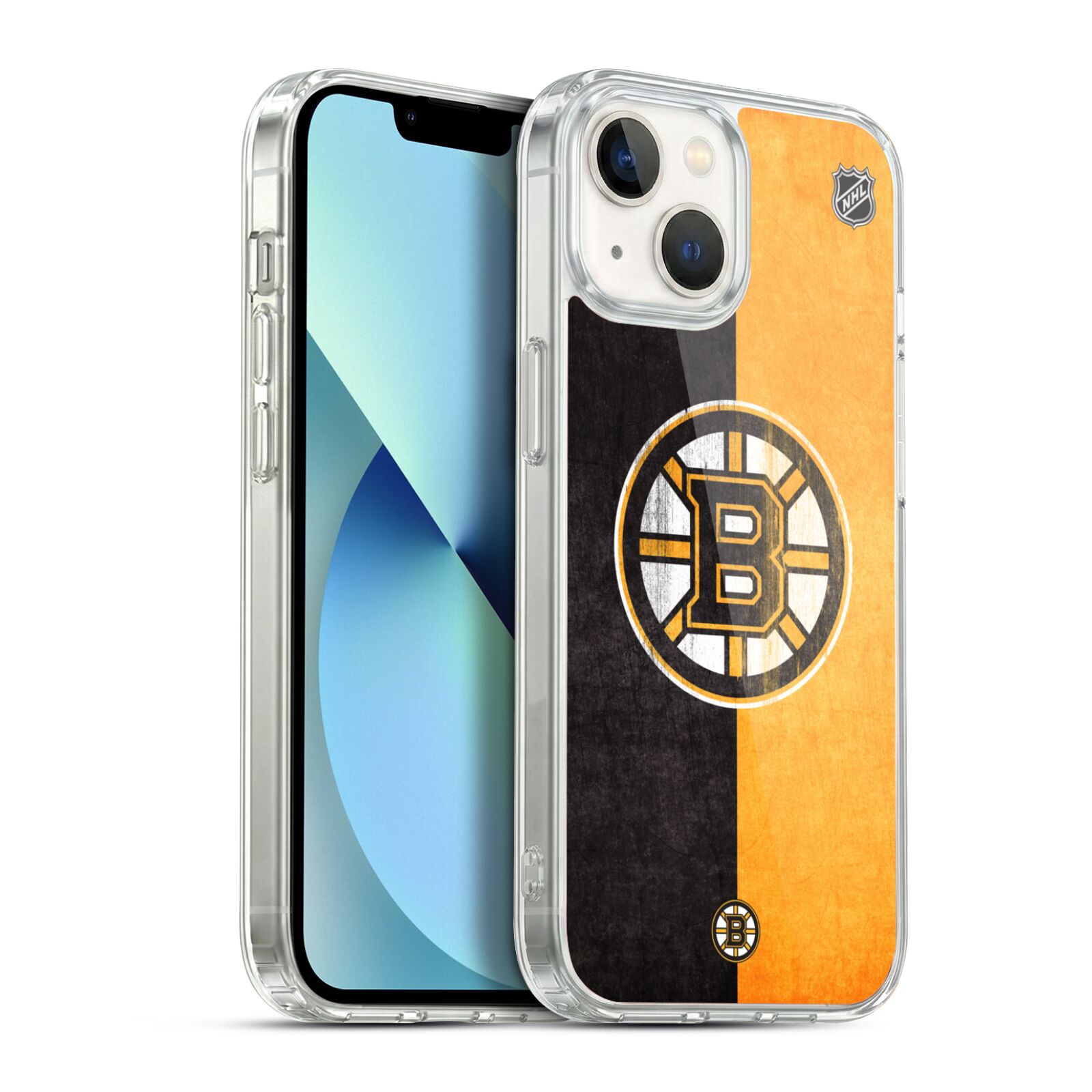 Silikonové pouzdro - Apple iPhone 13 - NHL - Půlené logo Boston Bruins - VÝPRODEJ