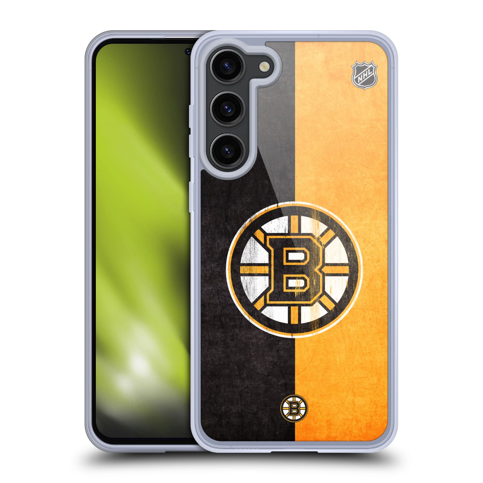 Silikonové pouzdro na mobil Samsung Galaxy S23 Plus - NHL - Půlené logo Boston Bruins (Silikonový kryt, obal, pouzdro na mobilní telefon Samsung Galaxy S23 Plus s licencovaným motivem NHL - Půlené logo Boston Bruins)