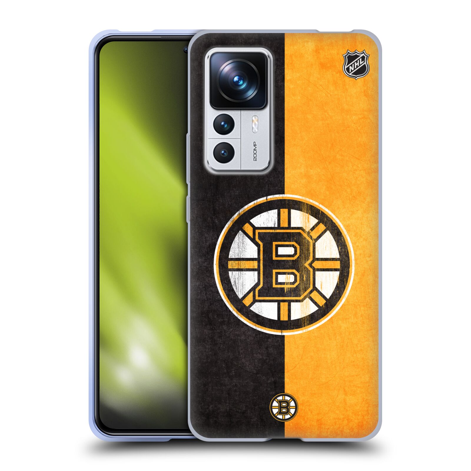 Silikonové pouzdro na mobil Xiaomi 12T / 12T Pro - NHL - Půlené logo Boston Bruins (Silikonový kryt, obal, pouzdro na mobilní telefon Xiaomi 12T / 12T Pro s licencovaným motivem NHL - Půlené logo Boston Bruins)