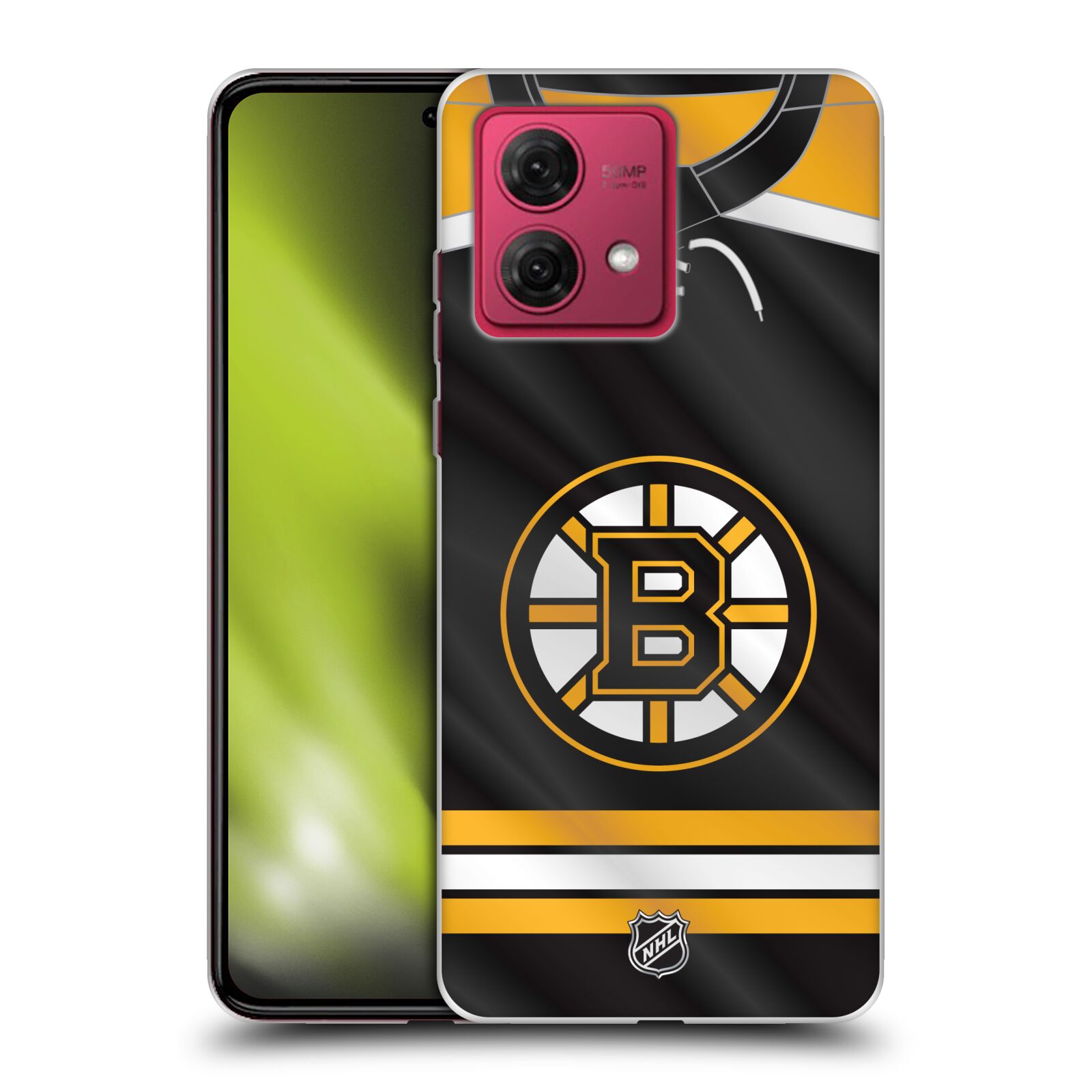 Silikonové pouzdro na mobil Motorola Moto G84 5G - NHL - Dres Boston Bruins (Silikonový kryt, obal, pouzdro na mobilní telefon Motorola Moto G84 5G s licencovaným motivem NHL - Dres Boston Bruins)