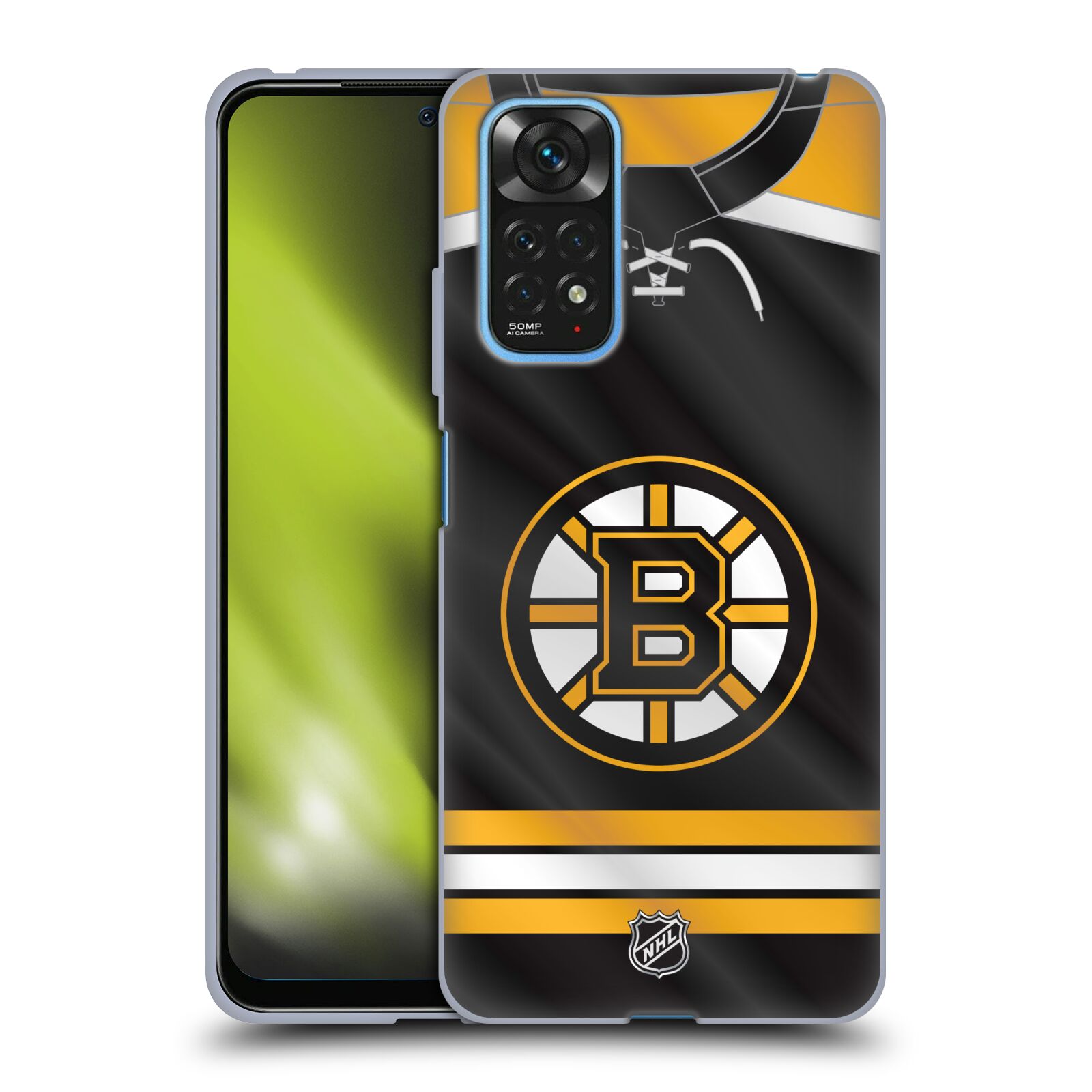 Silikonové pouzdro na mobil Xiaomi Redmi Note 11 / 11S - NHL - Dres Boston Bruins (Silikonový kryt, obal, pouzdro na mobilní telefon Xiaomi Redmi Note 11S / Xiaomi Redmi Note 11 s licencovaným motivem NHL - Dres Boston Bruins)