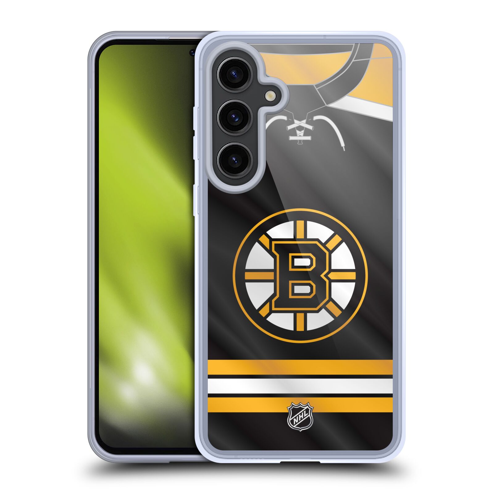 Silikonové lesklé pouzdro na mobil Samsung Galaxy S24 Plus - NHL - Dres Boston Bruins (Silikonový kryt, obal, pouzdro na mobilní telefon Samsung Galaxy S24 Plus s licencovaným motivem NHL - Dres Boston Bruins)