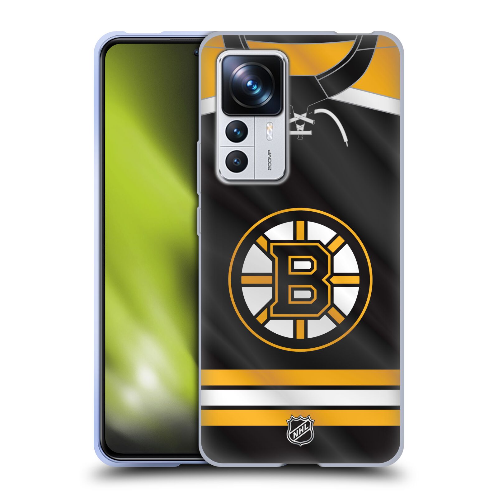 Silikonové pouzdro na mobil Xiaomi 12T / 12T Pro - NHL - Dres Boston Bruins (Silikonový kryt, obal, pouzdro na mobilní telefon Xiaomi 12T / 12T Pro s licencovaným motivem NHL - Dres Boston Bruins)