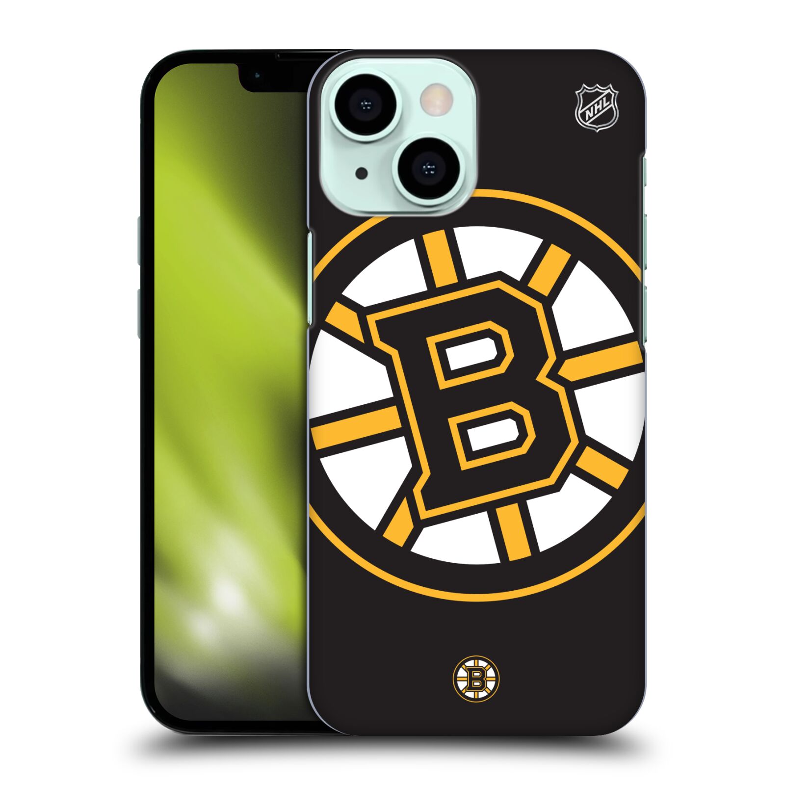 Plastové pouzdro na mobil Apple iPhone 13 Mini - NHL - Velké logo Boston Bruins (Plastový kryt, pouzdro, obal na mobilní telefon Apple iPhone 13 Mini s licencovaným motivem NHL - Velké logo Boston Bruins)