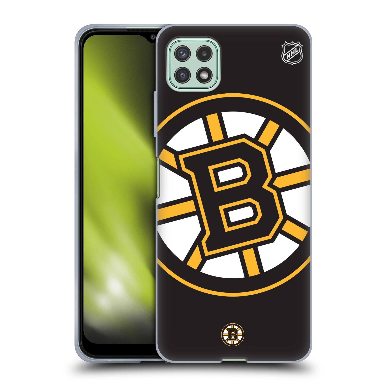 Silikonové pouzdro na mobil Samsung Galaxy A22 5G - NHL - Velké logo Boston Bruins (Silikonový kryt, obal, pouzdro na mobilní telefon Samsung Galaxy A22 5G s licencovaným motivem NHL - Velké logo Boston Bruins)