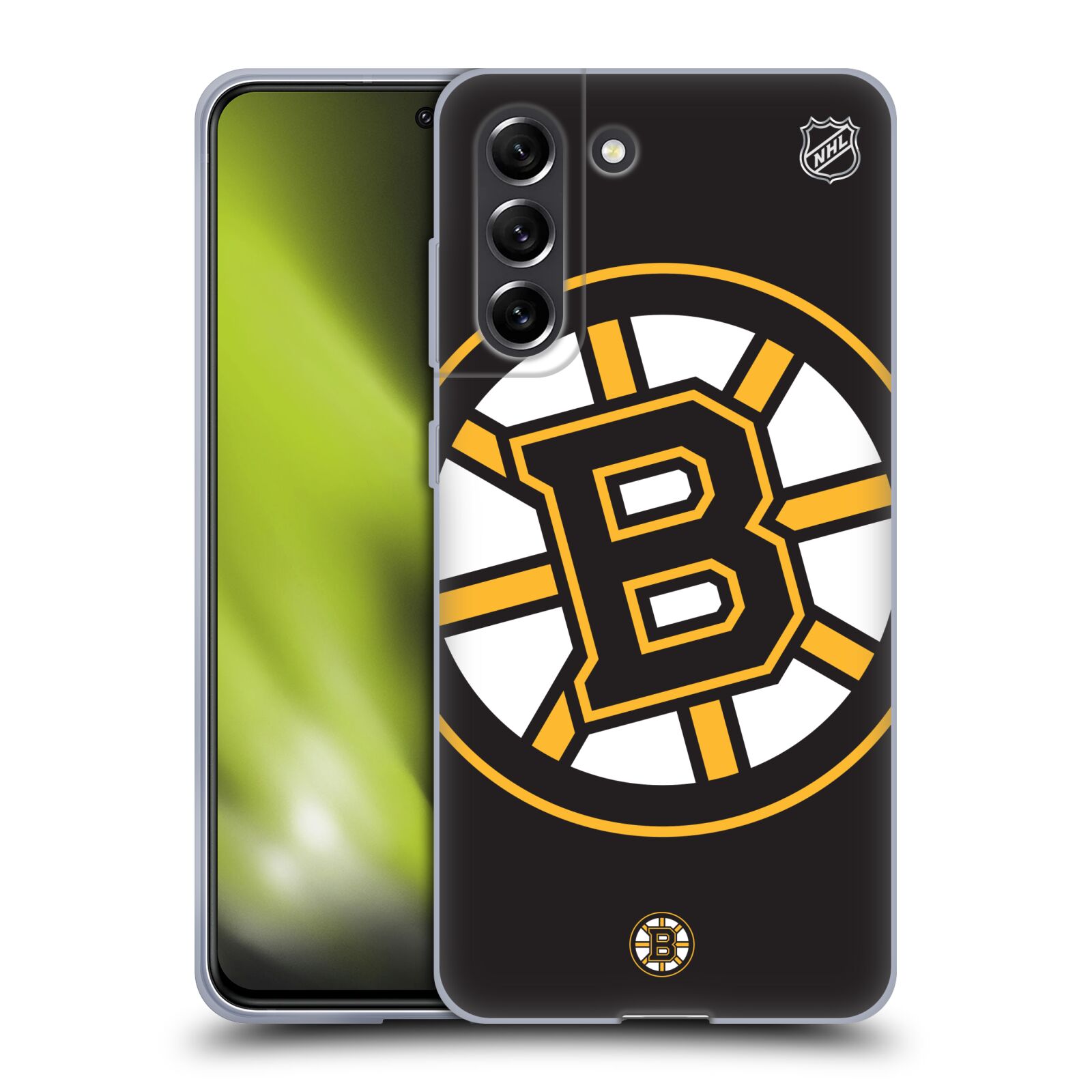 Silikonové pouzdro na mobil Samsung Galaxy S21 FE 5G - NHL - Velké logo Boston Bruins (Silikonový kryt, obal, pouzdro na mobilní telefon Samsung Galaxy S21 FE 5G s licencovaným motivem NHL - Velké logo Boston Bruins)
