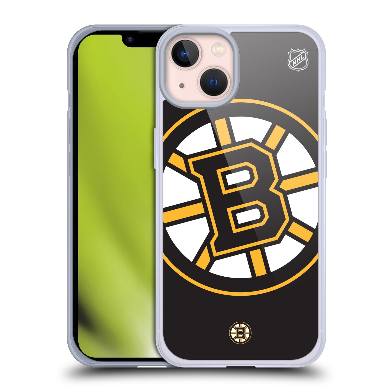 Silikonové pouzdro na mobil Apple iPhone 13 - NHL - Velké logo Boston Bruins (Silikonový kryt, obal, pouzdro na mobilní telefon Apple iPhone 13 s licencovaným motivem NHL - Velké logo Boston Bruins)