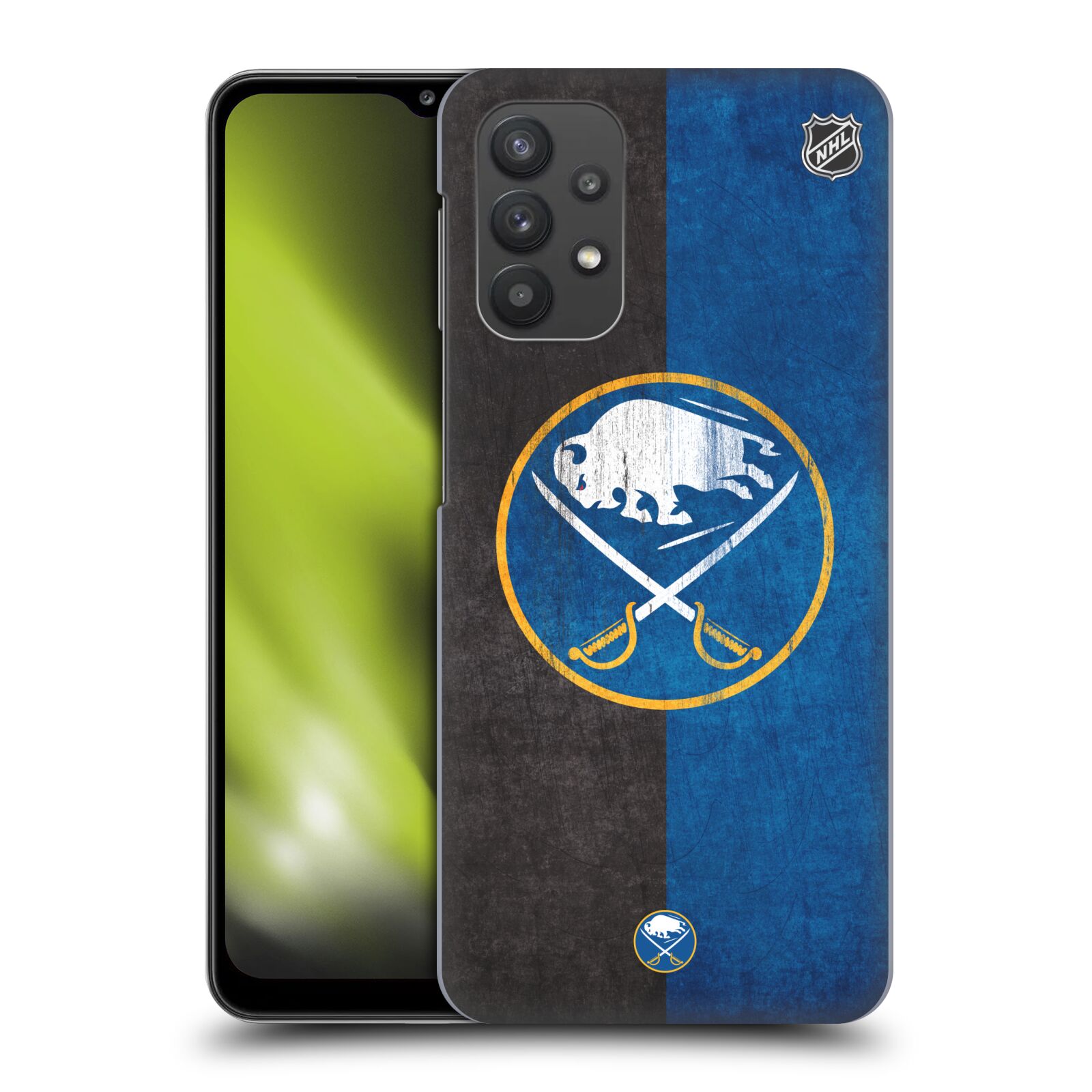 Plastové pouzdro na mobil Samsung Galaxy A32 5G - NHL - Půlené logo Buffalo Sabres