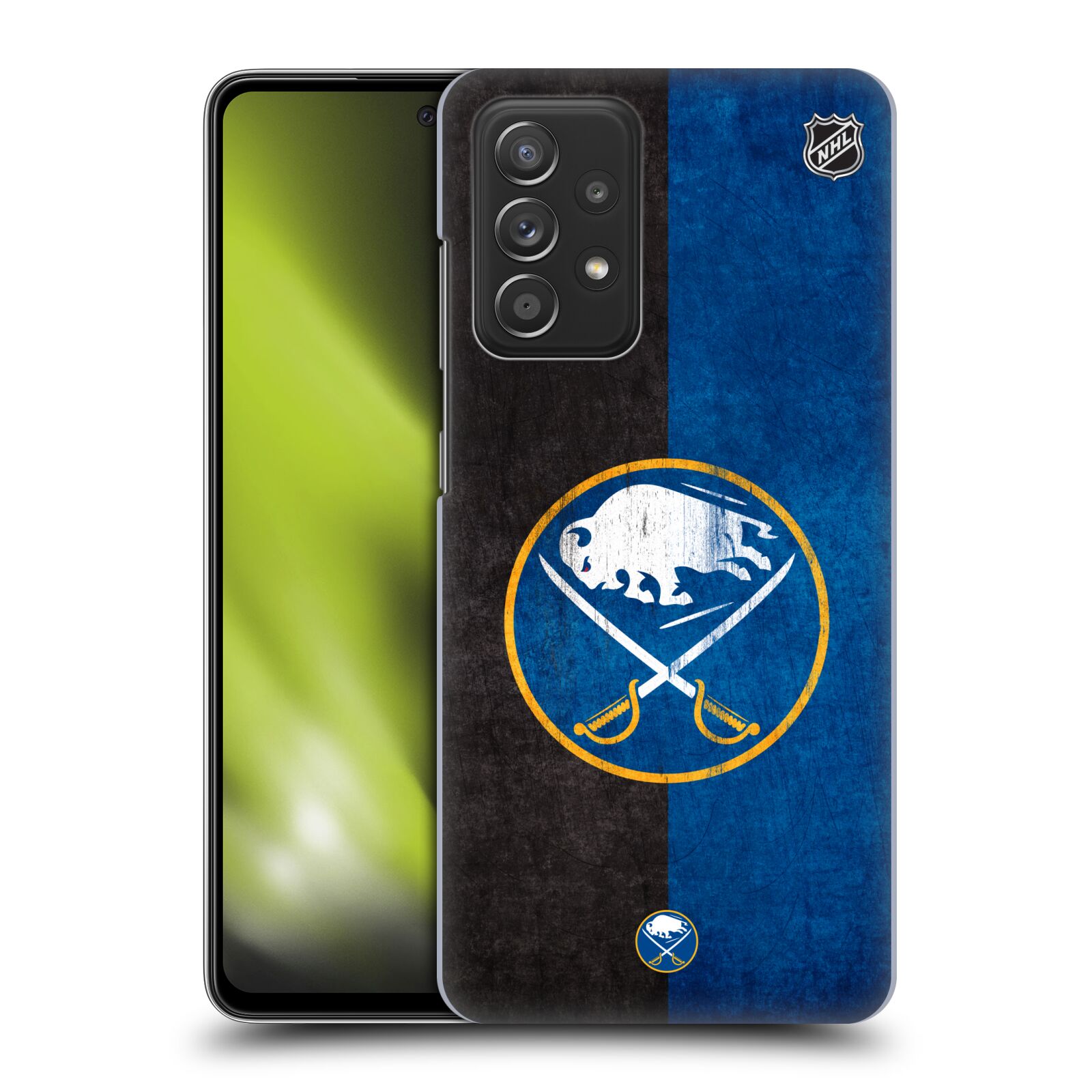 Plastové pouzdro na mobil Samsung Galaxy A52 / A52 5G / A52s 5G - NHL - Půlené logo Buffalo Sabres