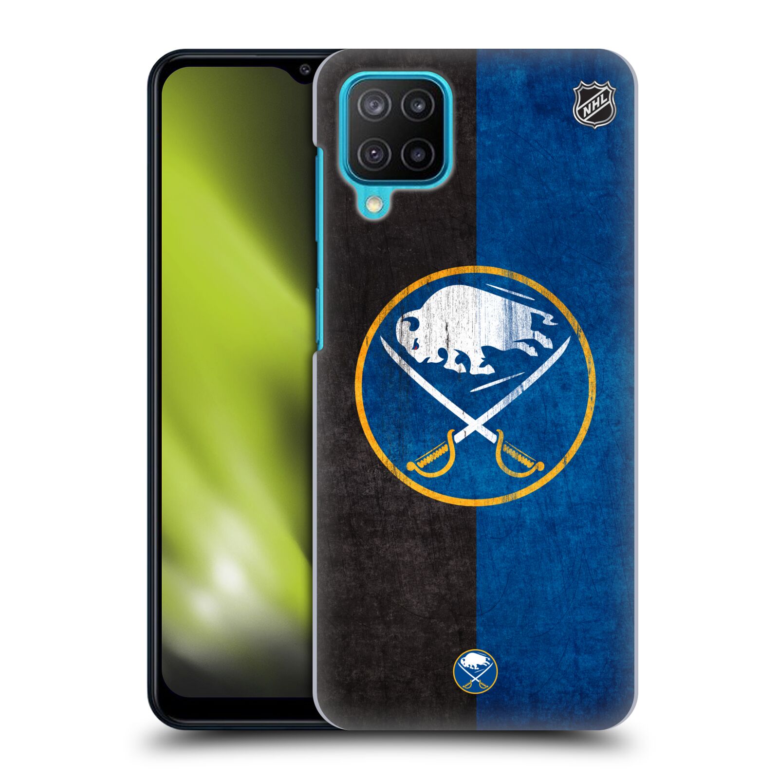 Plastové pouzdro na mobil Samsung Galaxy M12 - NHL - Půlené logo Buffalo Sabres